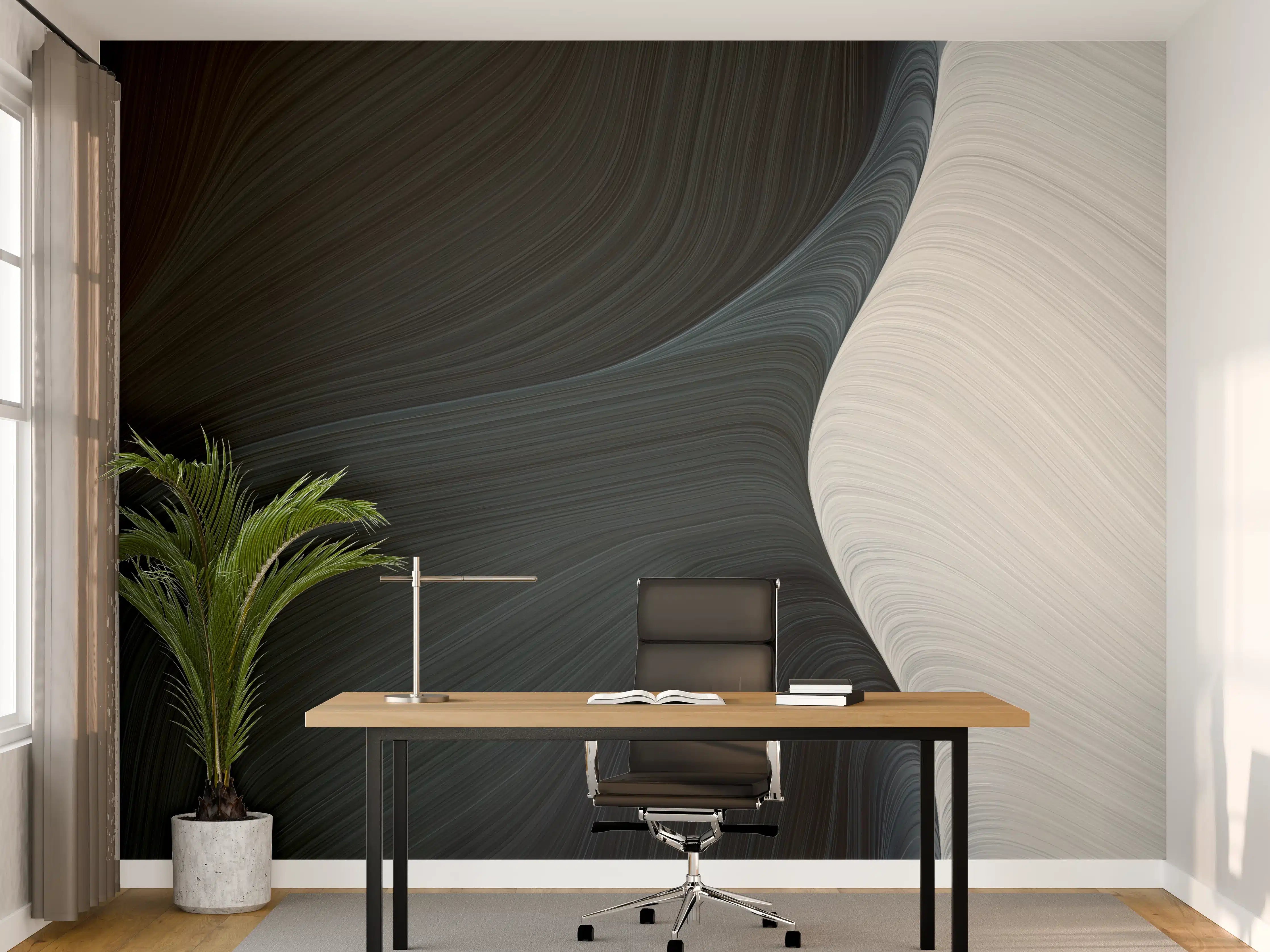 Büro Wandgestaltung - Weiße und schwarze abstrakte Mustervorlage