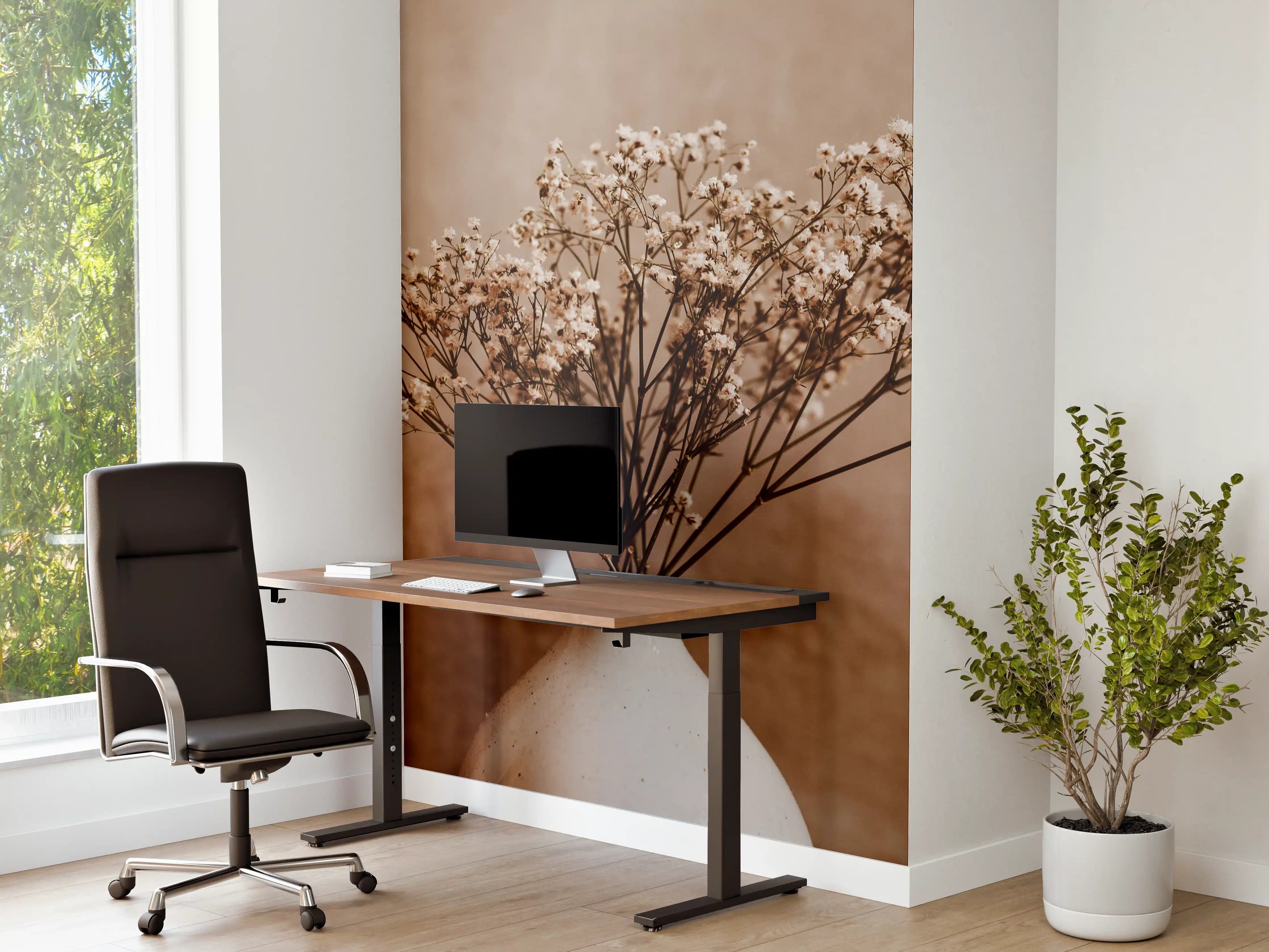 Büro Wandgestaltung - Weiße wilde getrocknete Blumen