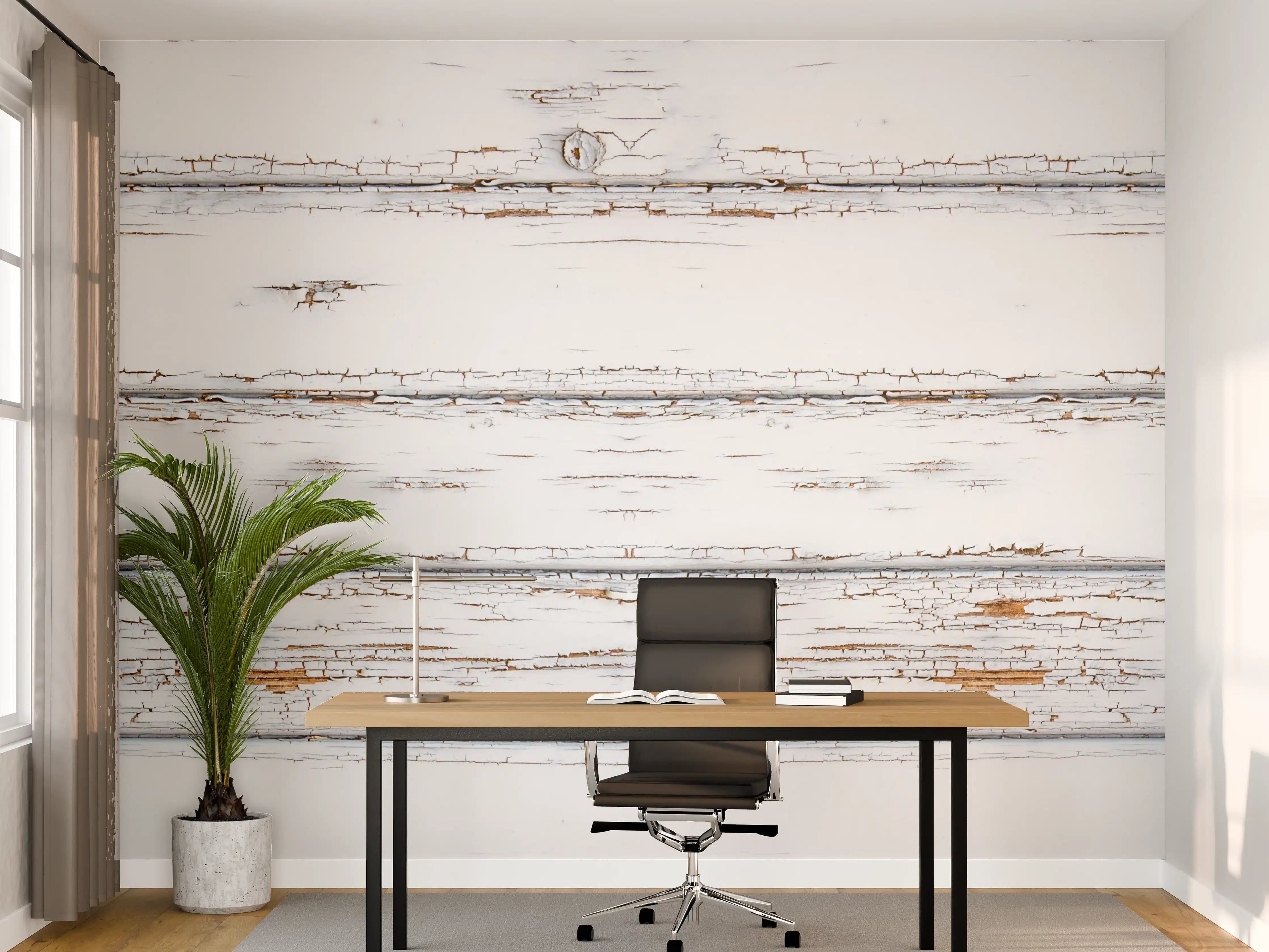 Büro Wandgestaltung - Weiße zerfallenden Holz