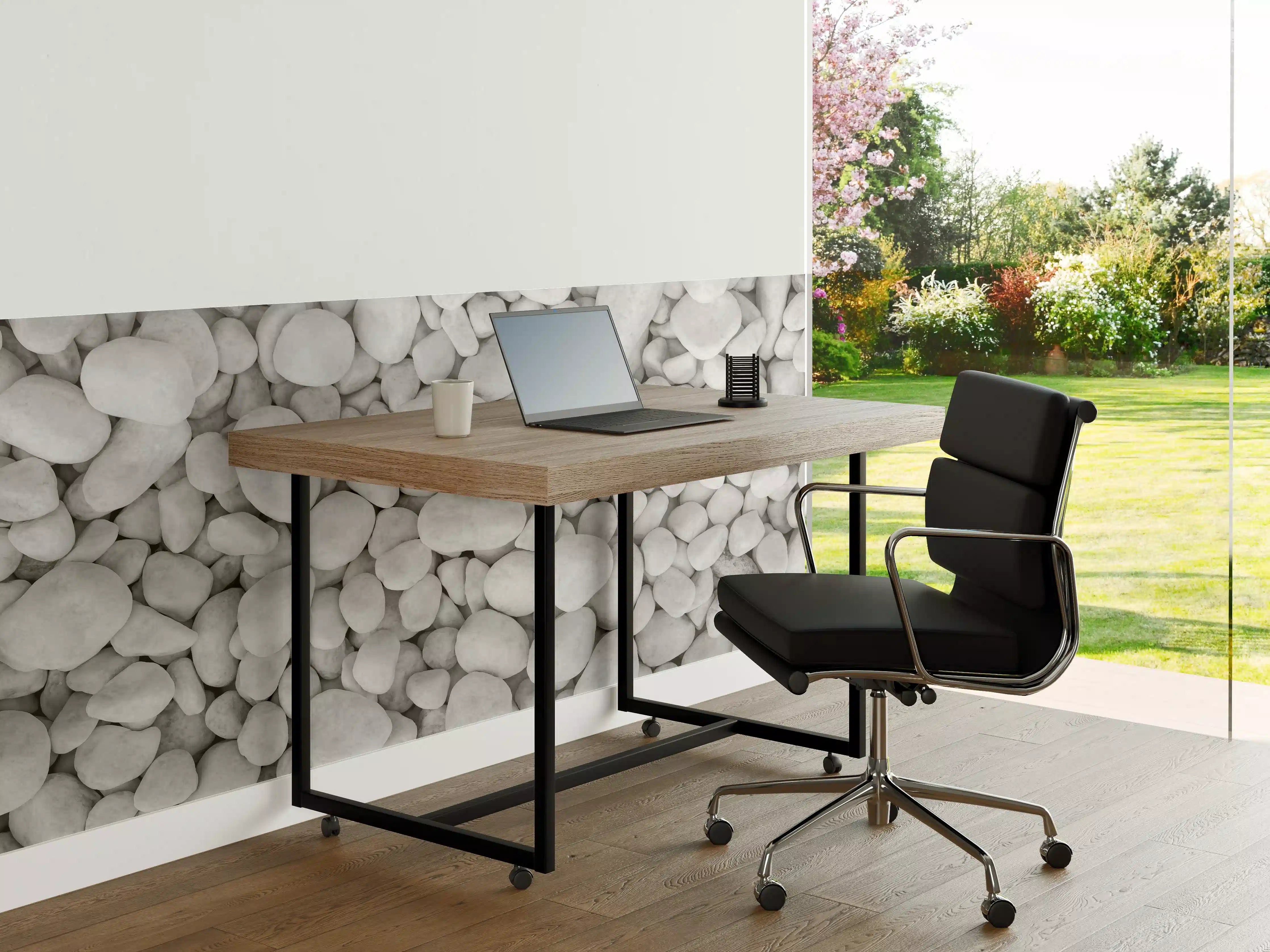 Büro Wandgestaltung - Weißer Kieselstein