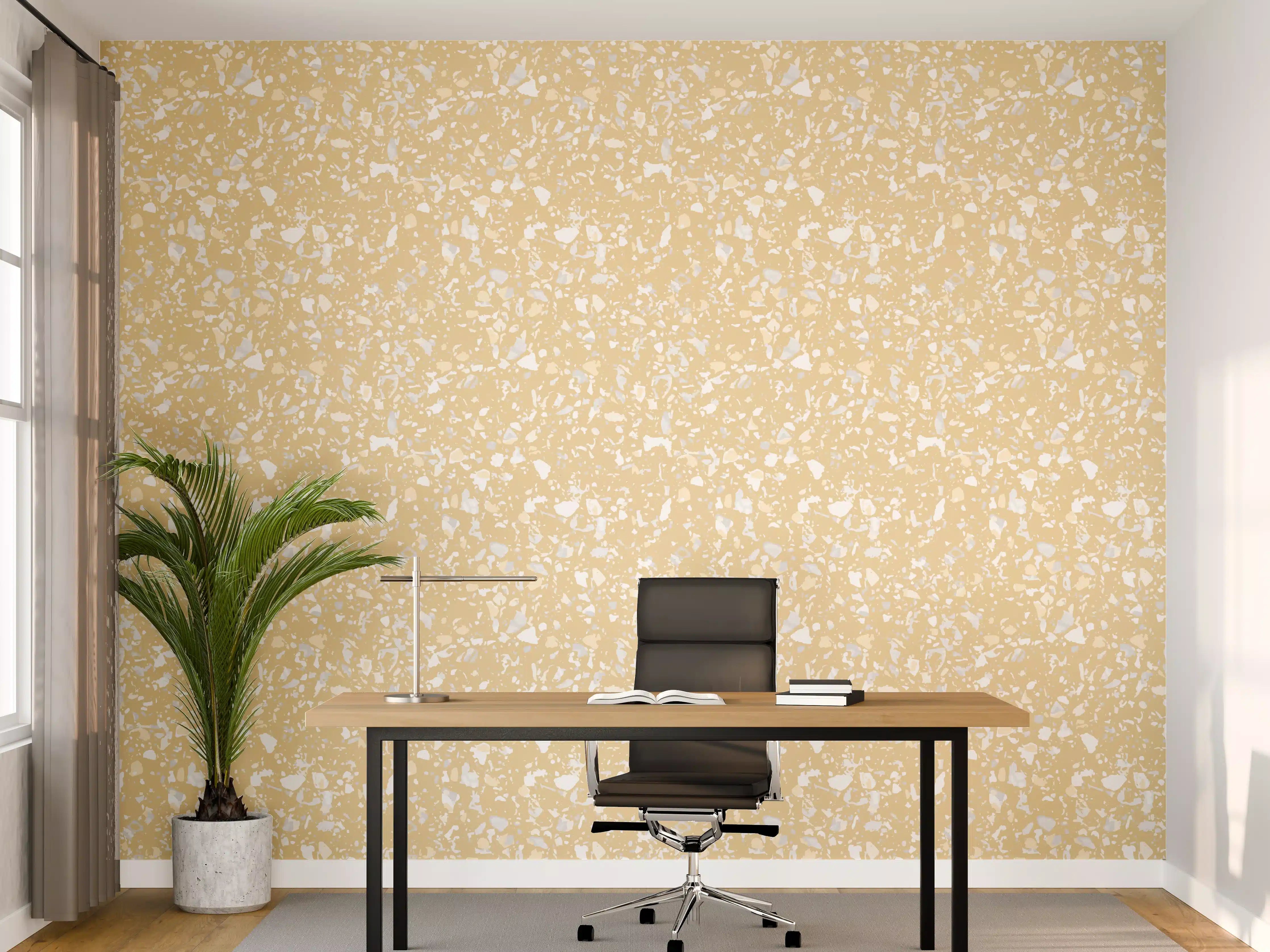 Büro Wandgestaltung - Weißer Marmortextur mit dezenten Graunuancen