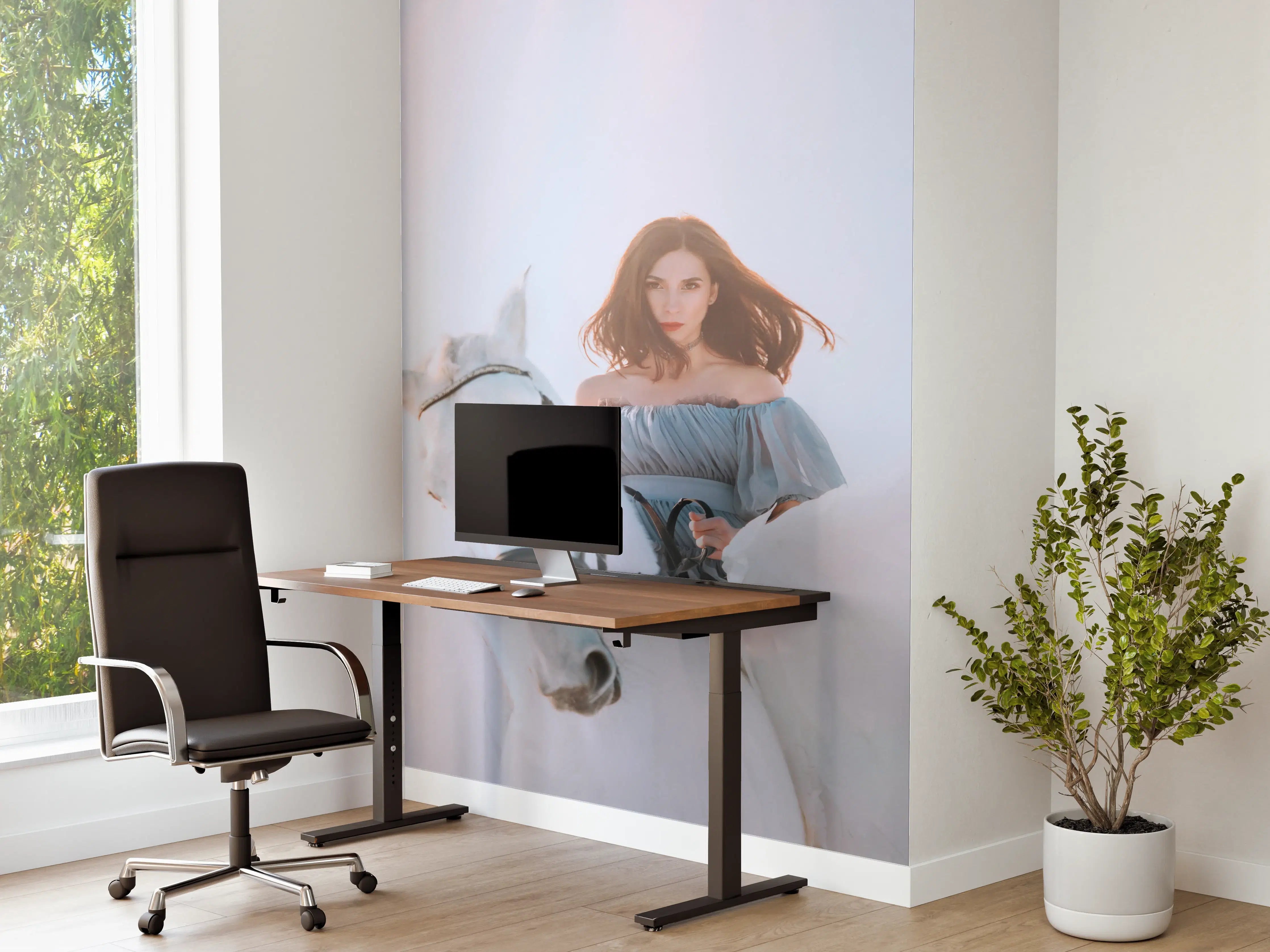 Büro Wandgestaltung - Weißer Pegasus mit Engel