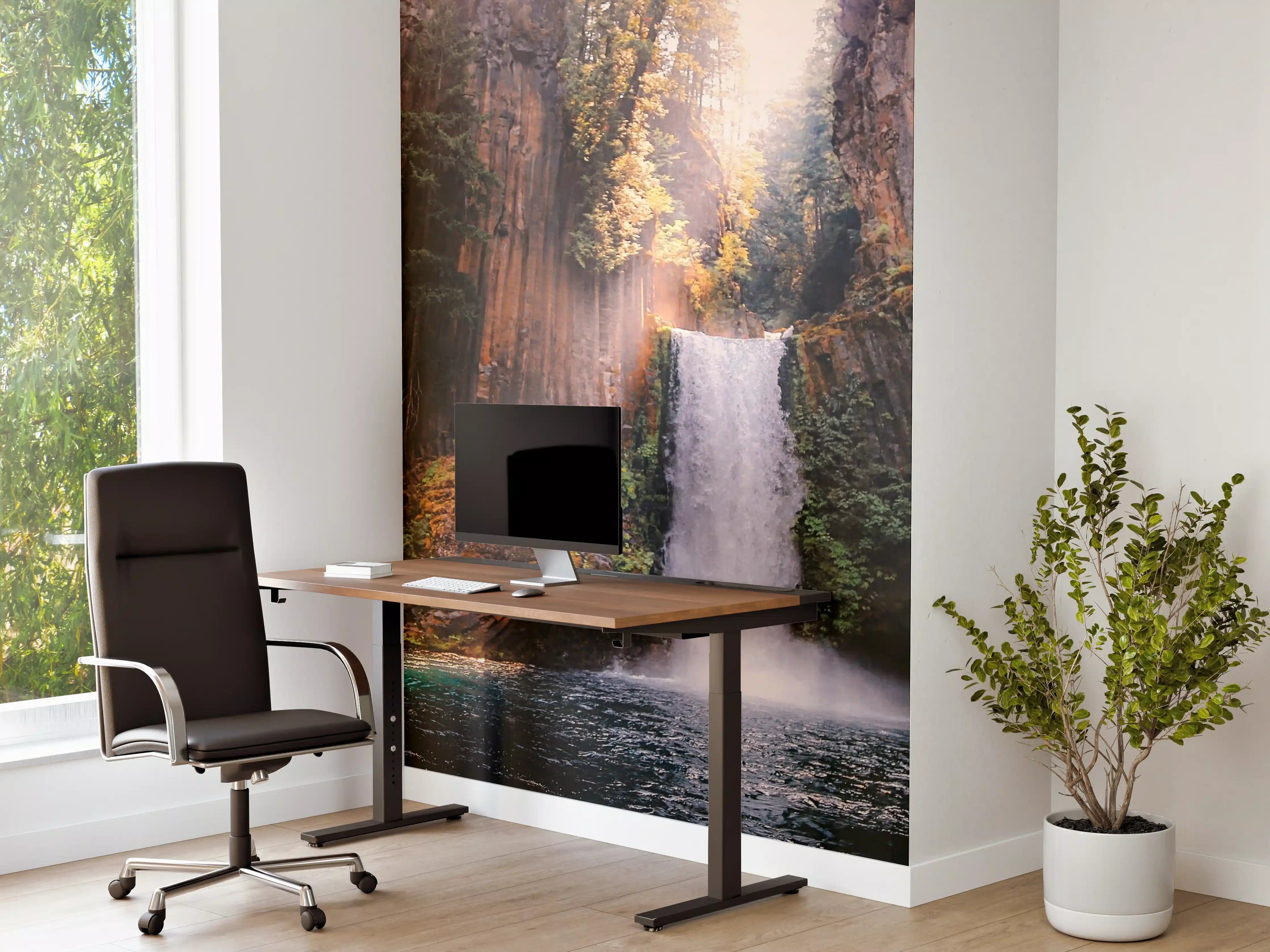 Büro Wandgestaltung - Weißer Wasserfall im Grau-Fransich