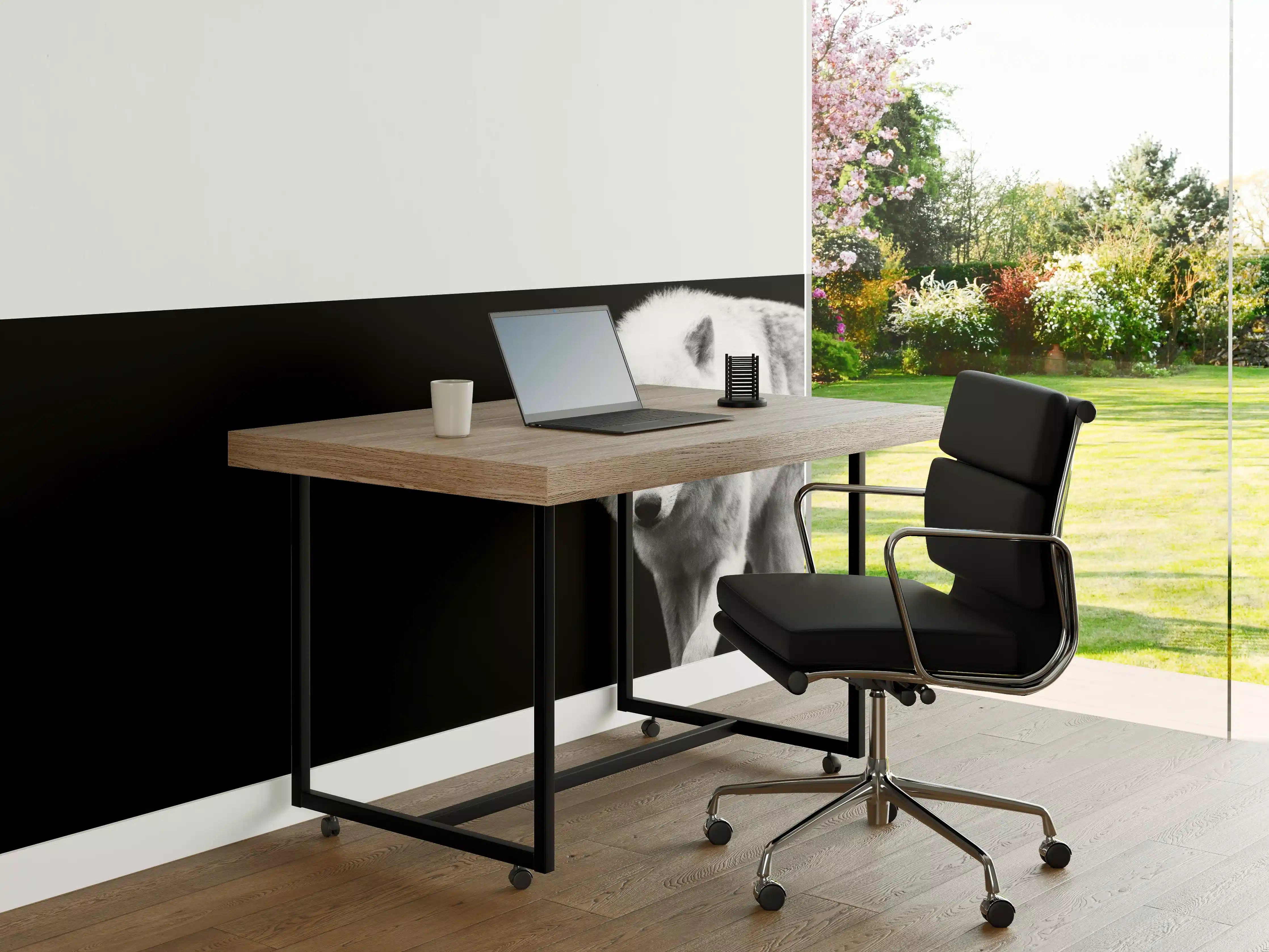 Büro Wandgestaltung - Weißer Wolf mit schwarzem Hintergrund