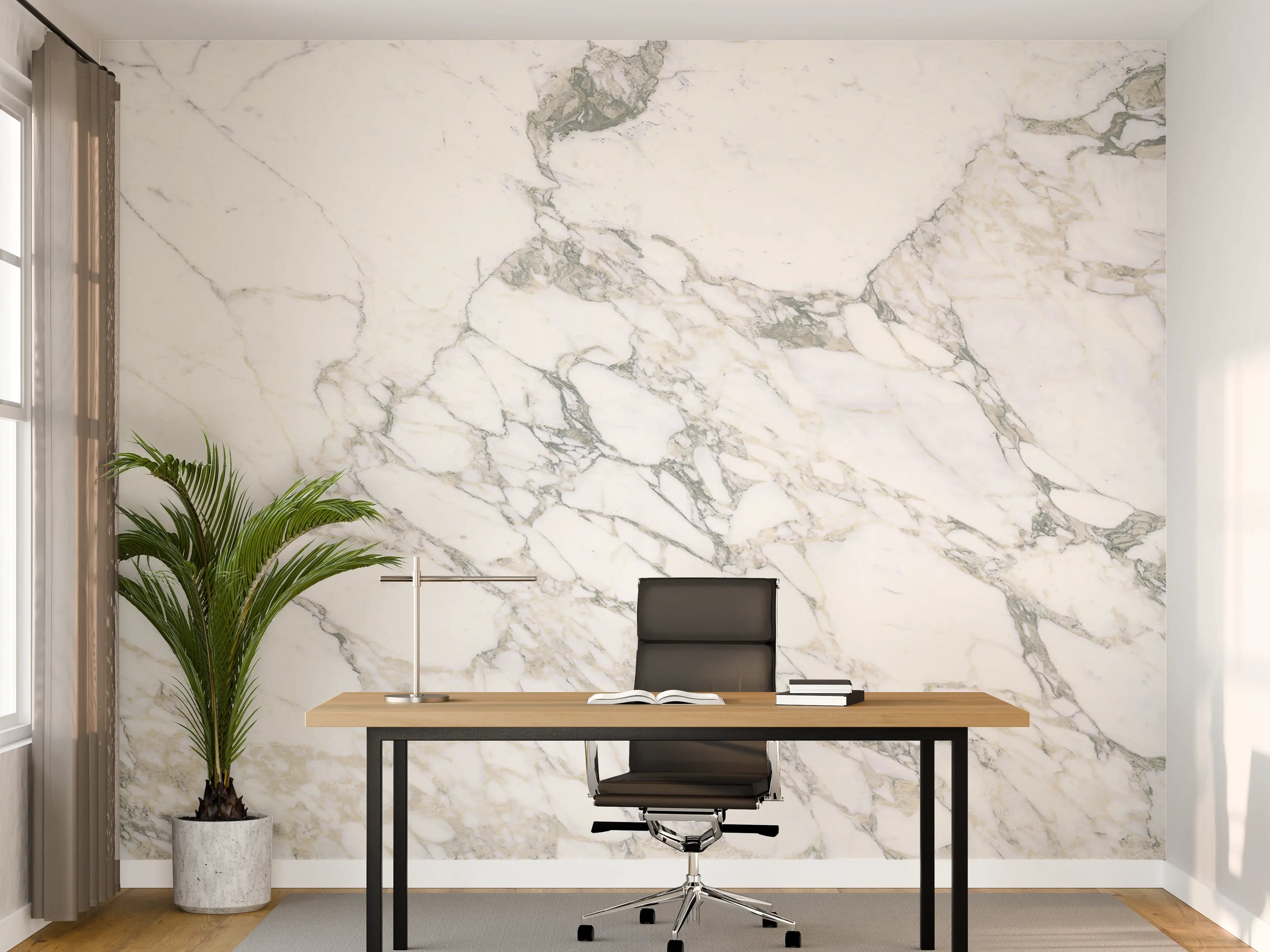 Büro Wandgestaltung - Weißer brüchiger Marmor