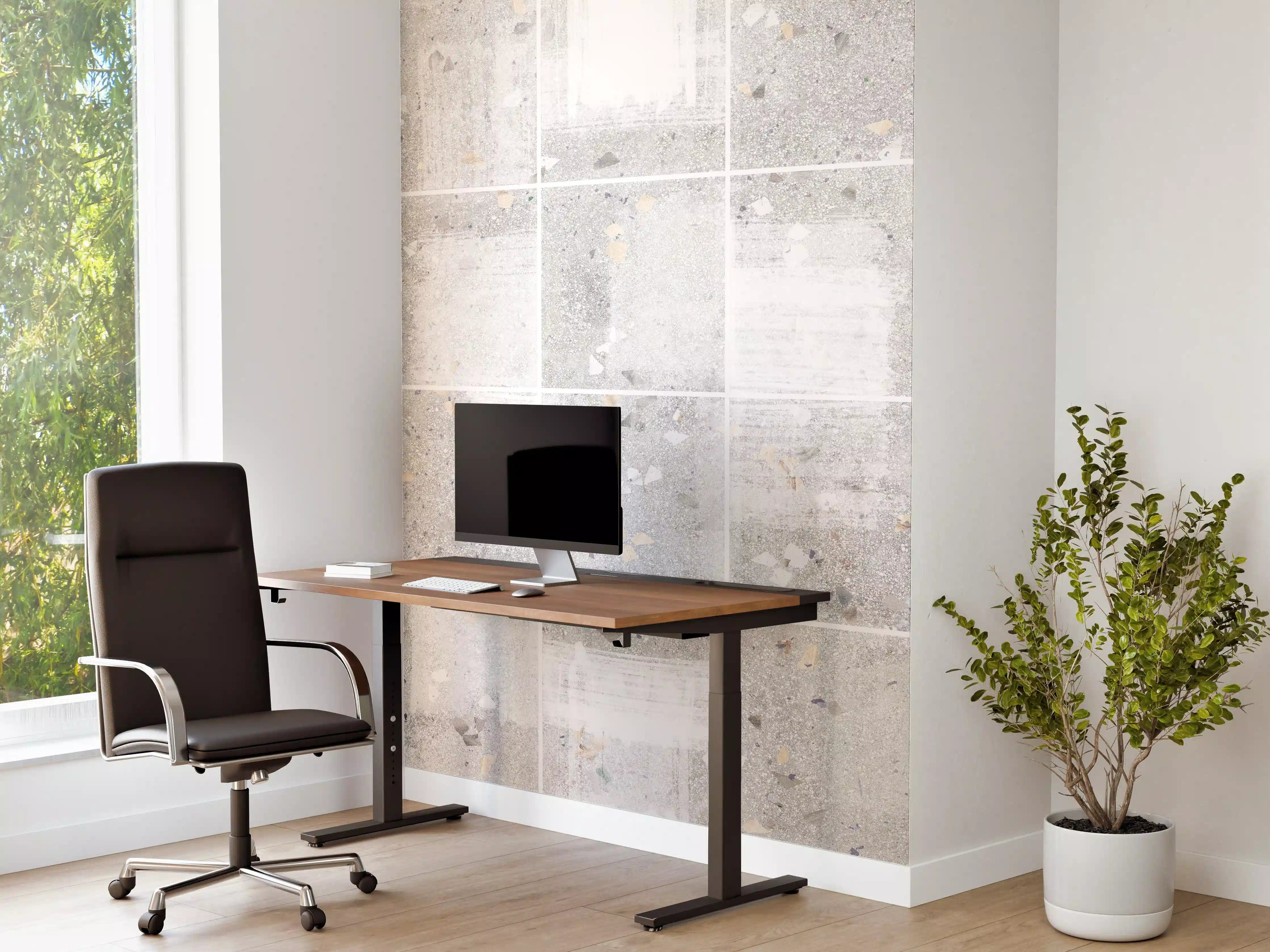 Büro Wandgestaltung - Weißes Fliesenmuster - Terrazzo Struktur 