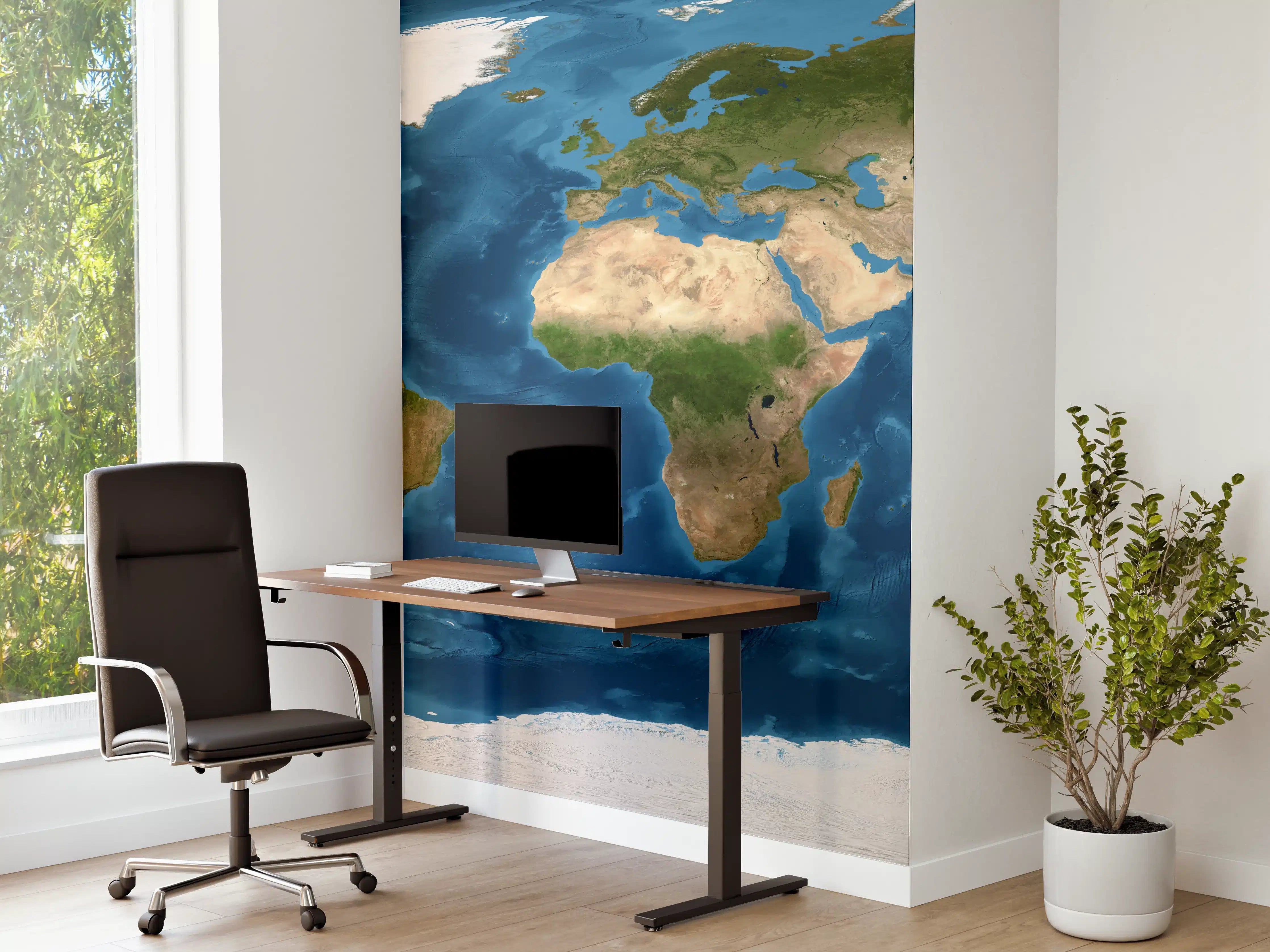 Büro Wandgestaltung - Weltkarte farbig