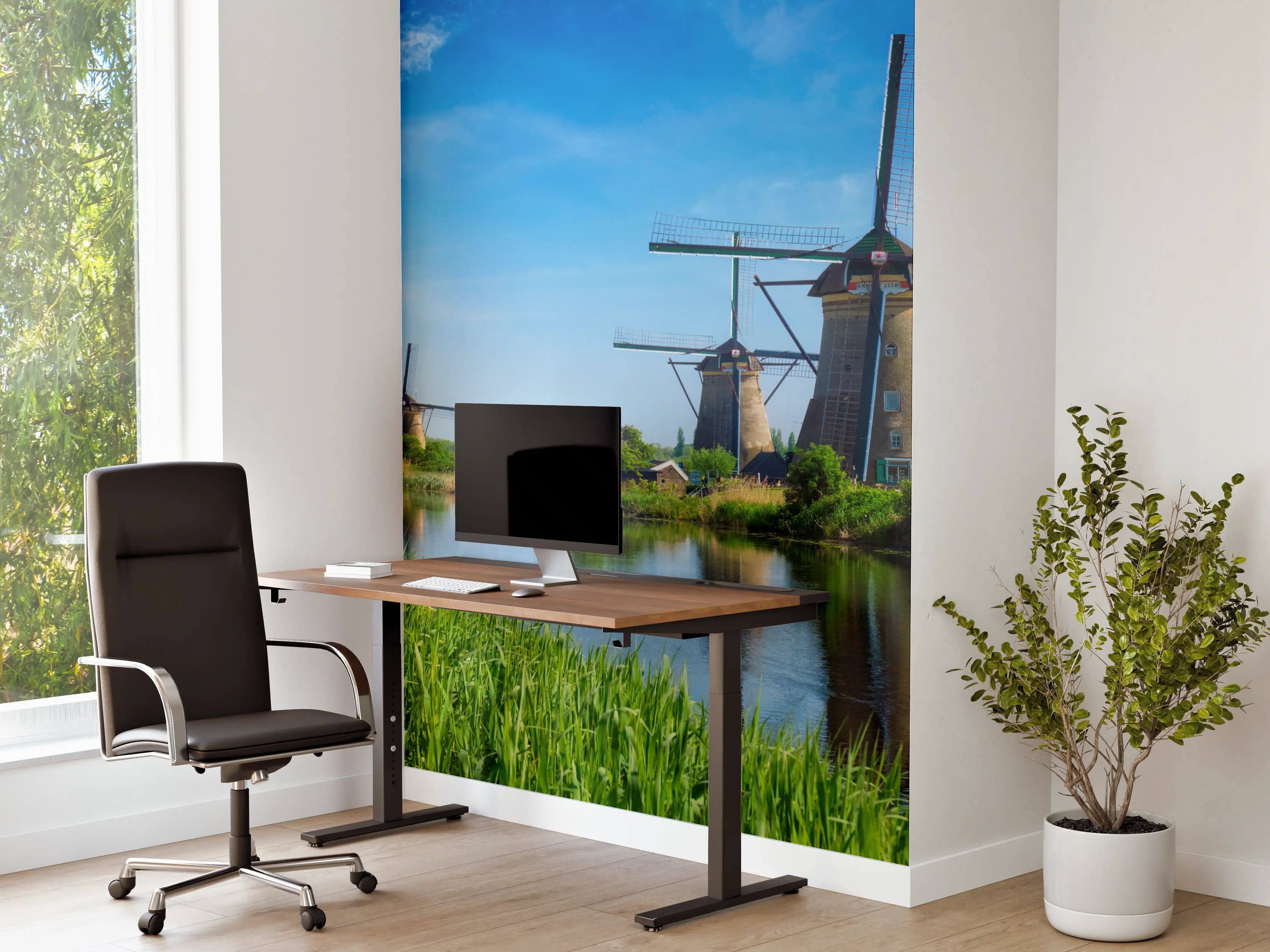 Büro Wandgestaltung - Windmühlen in Kinderdijk - Holland