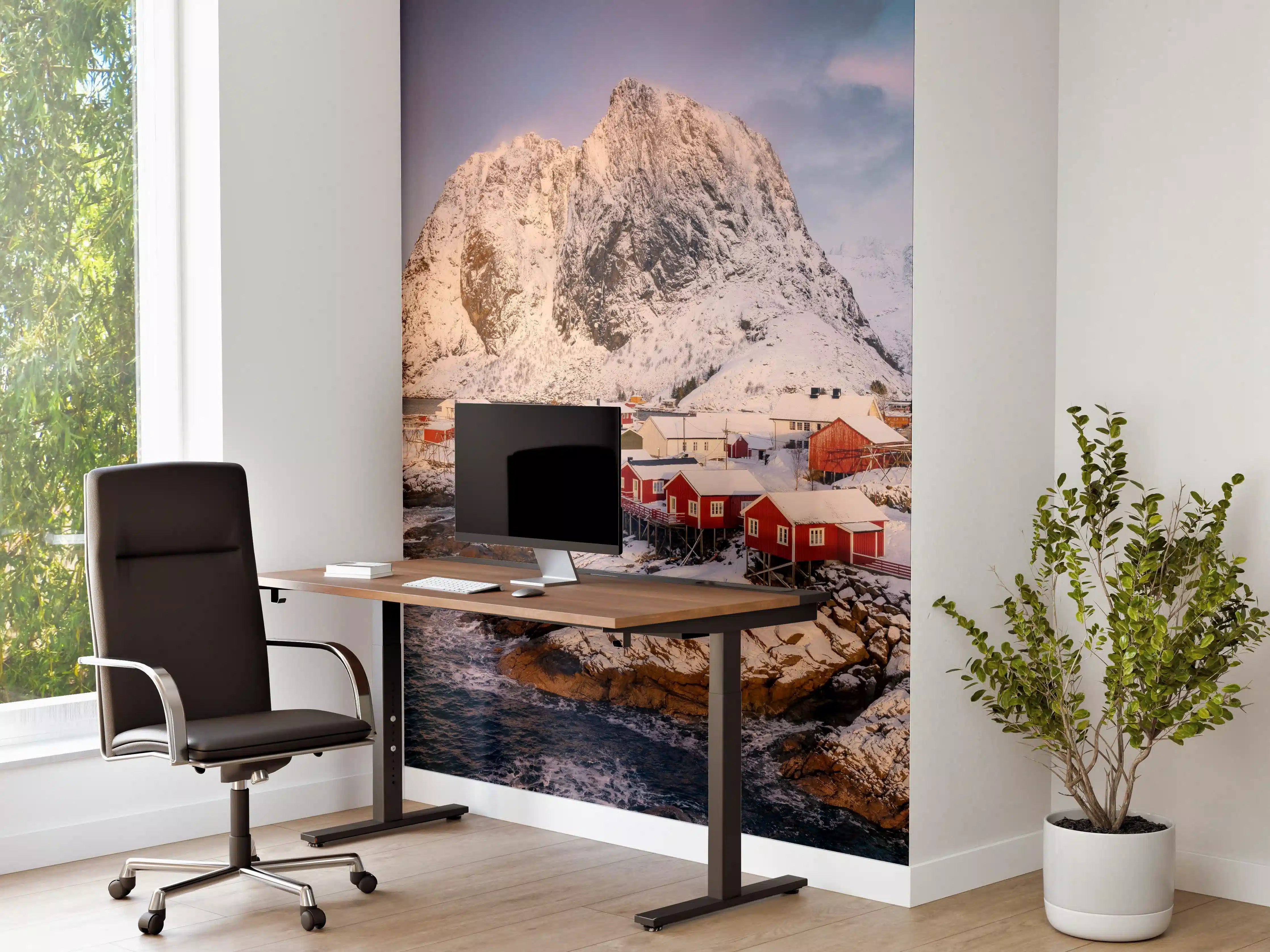 Büro Wandgestaltung - Winteridyll Lofoten Norwegen