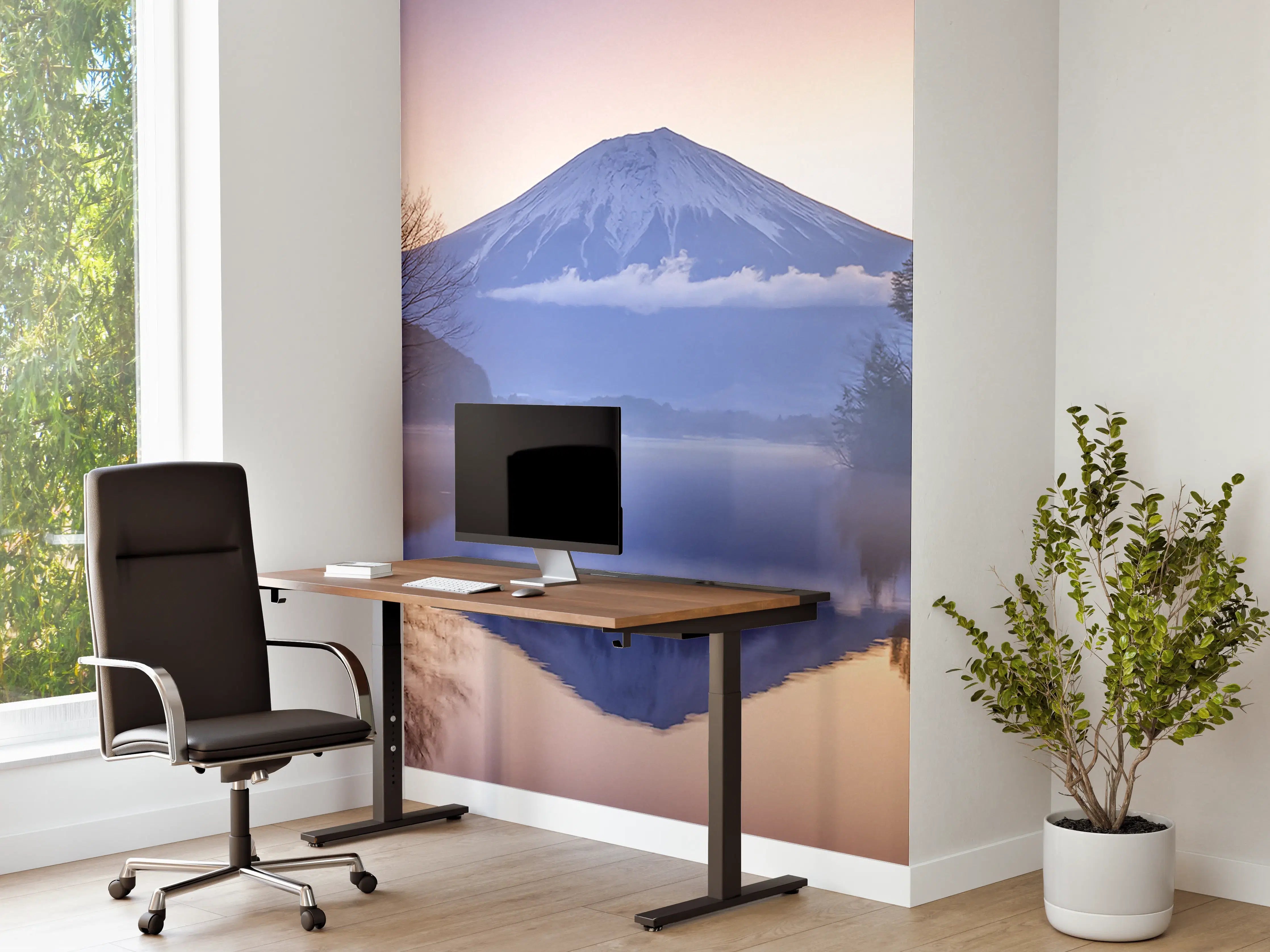 Büro Wandgestaltung - Winterlicher Fuji-Spiegelung