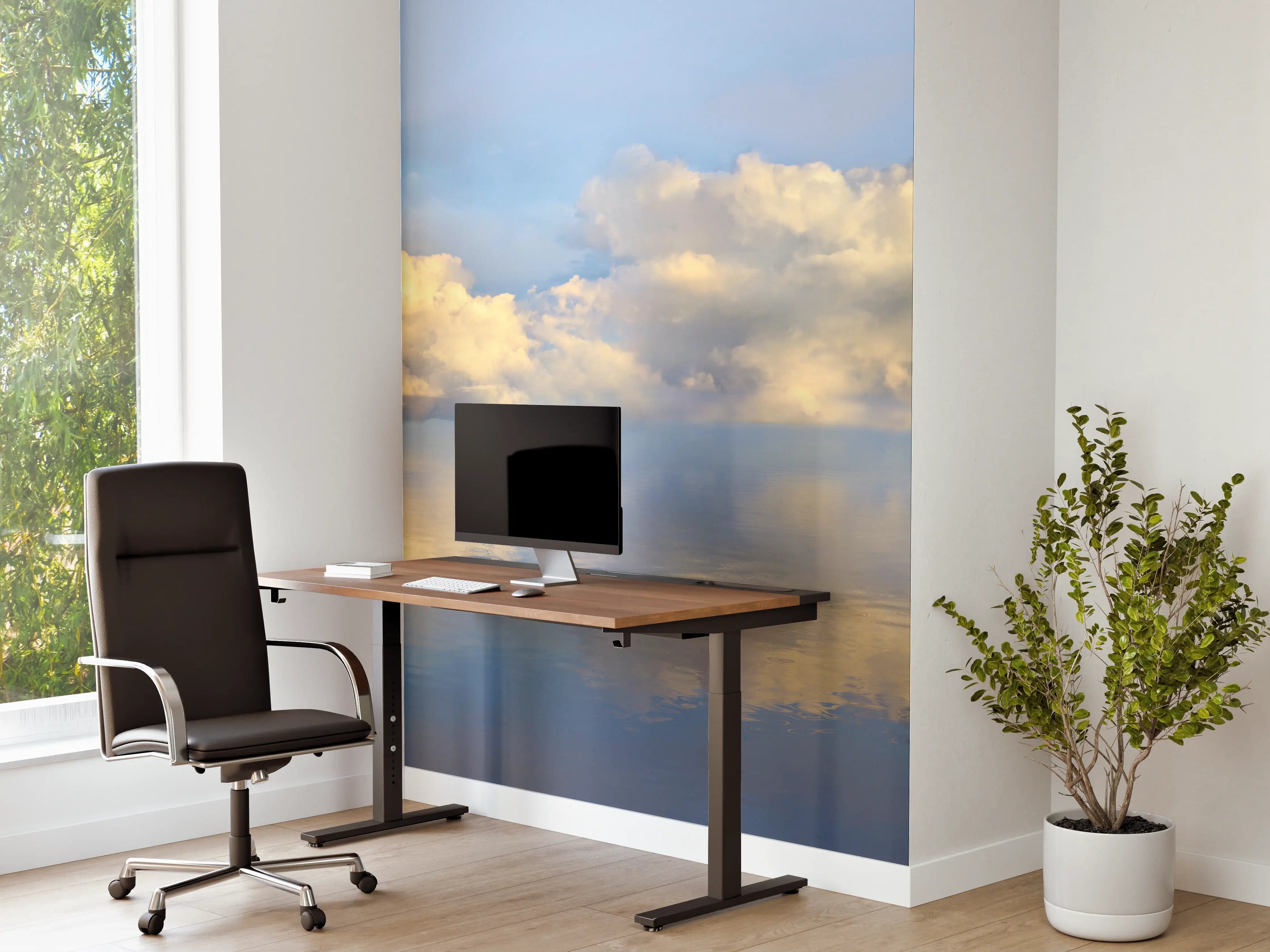 Büro Wandgestaltung - Wolkenmeer mit spiegelnder Wasseroberfläche