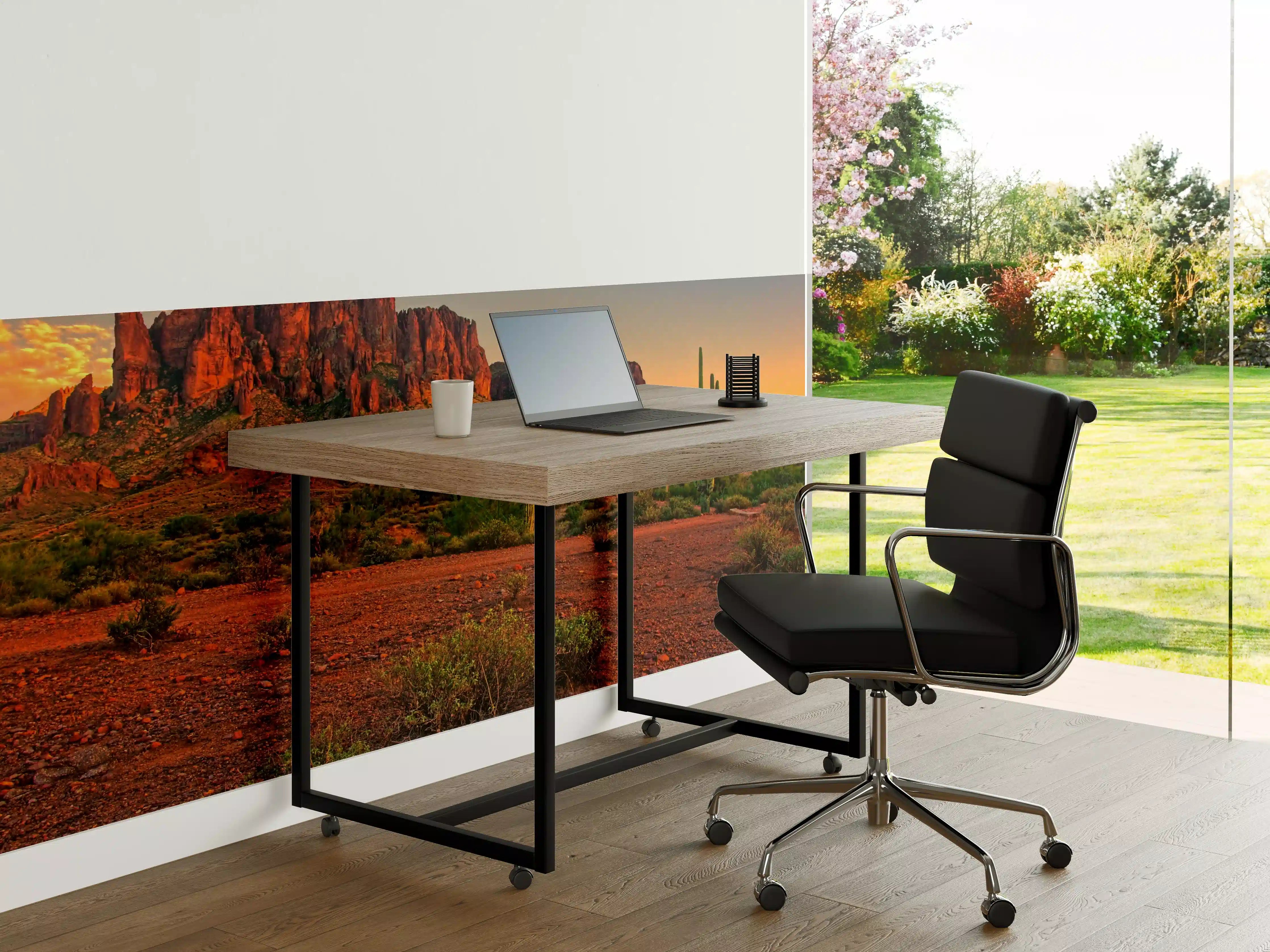 Büro Wandgestaltung - Wüstenlandschaft bei Sonnenuntergang mit Kakteen