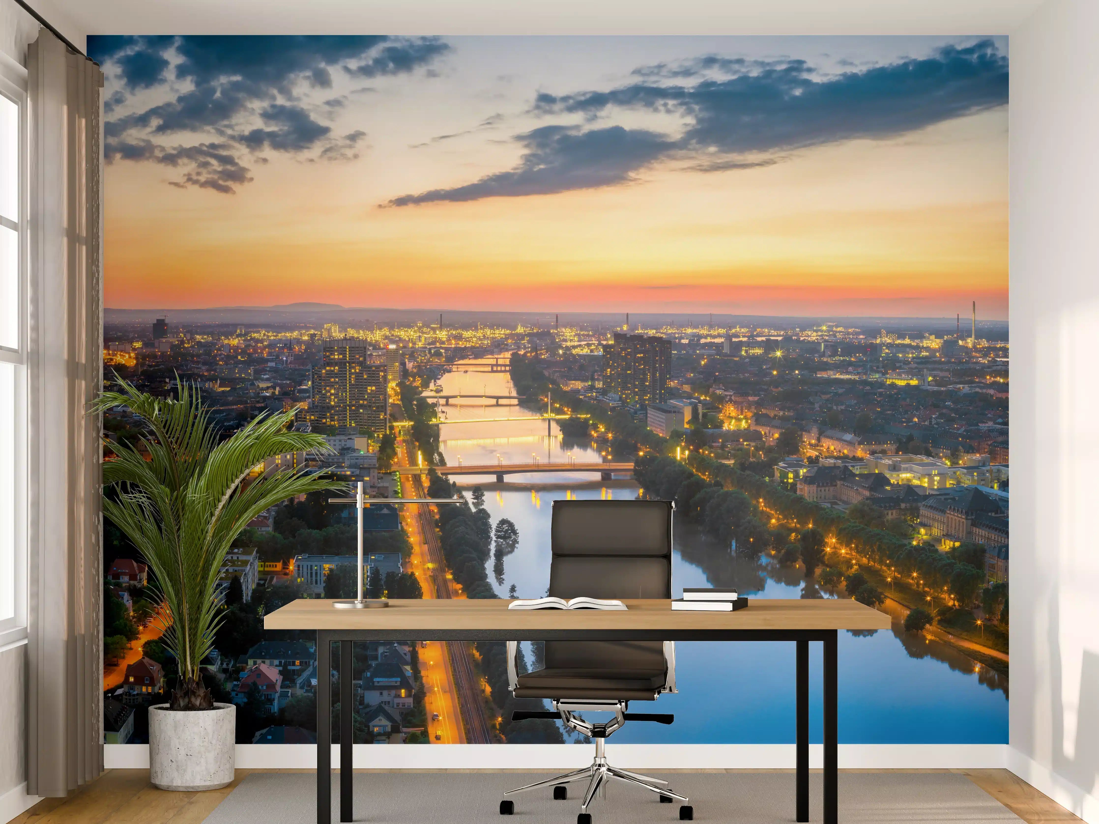 Büro Wandgestaltung - Wüstenweg zum Felsmassiv