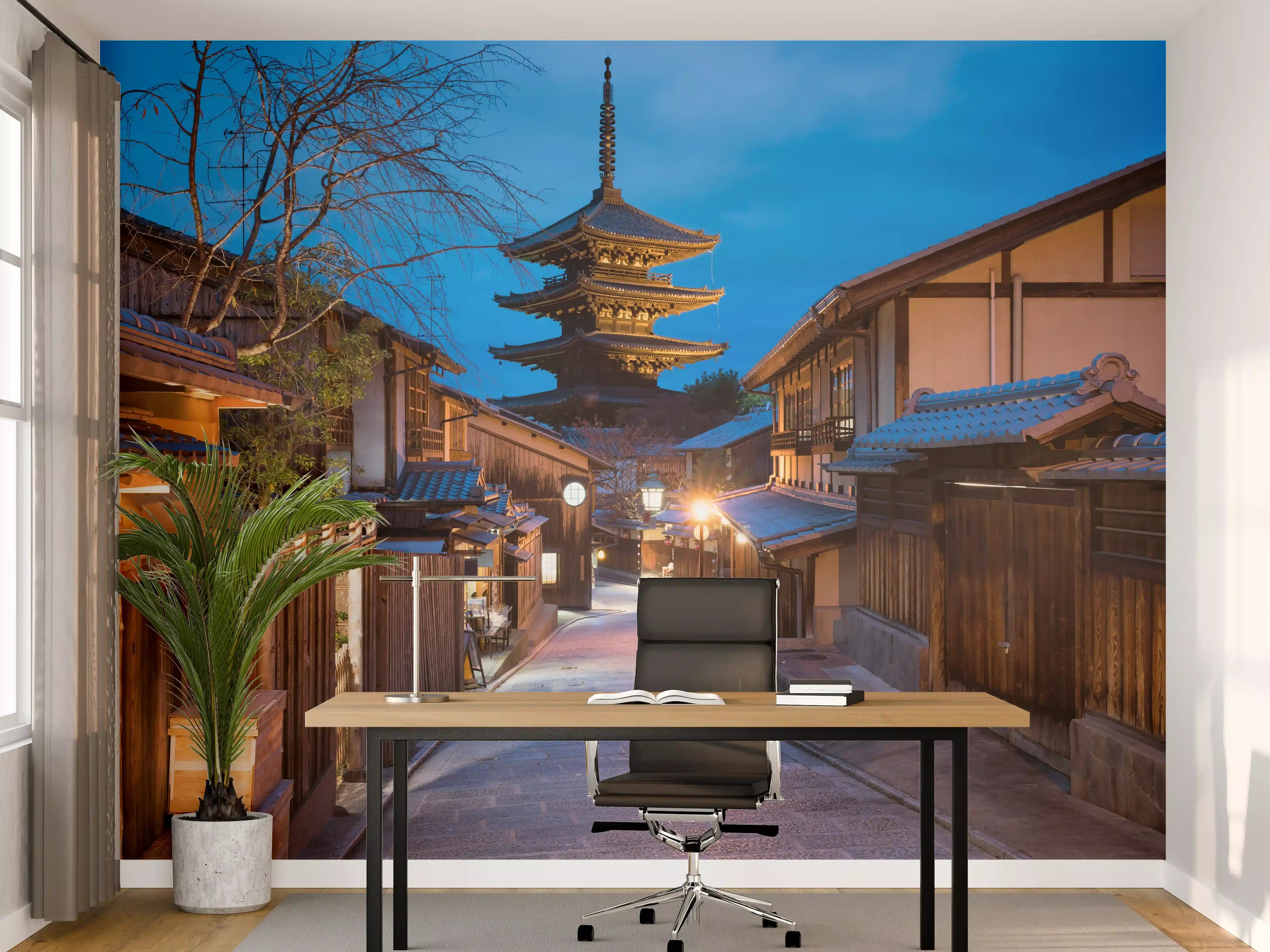 Büro Wandgestaltung - Yasaka-Pagode bei Nacht in Kyoto