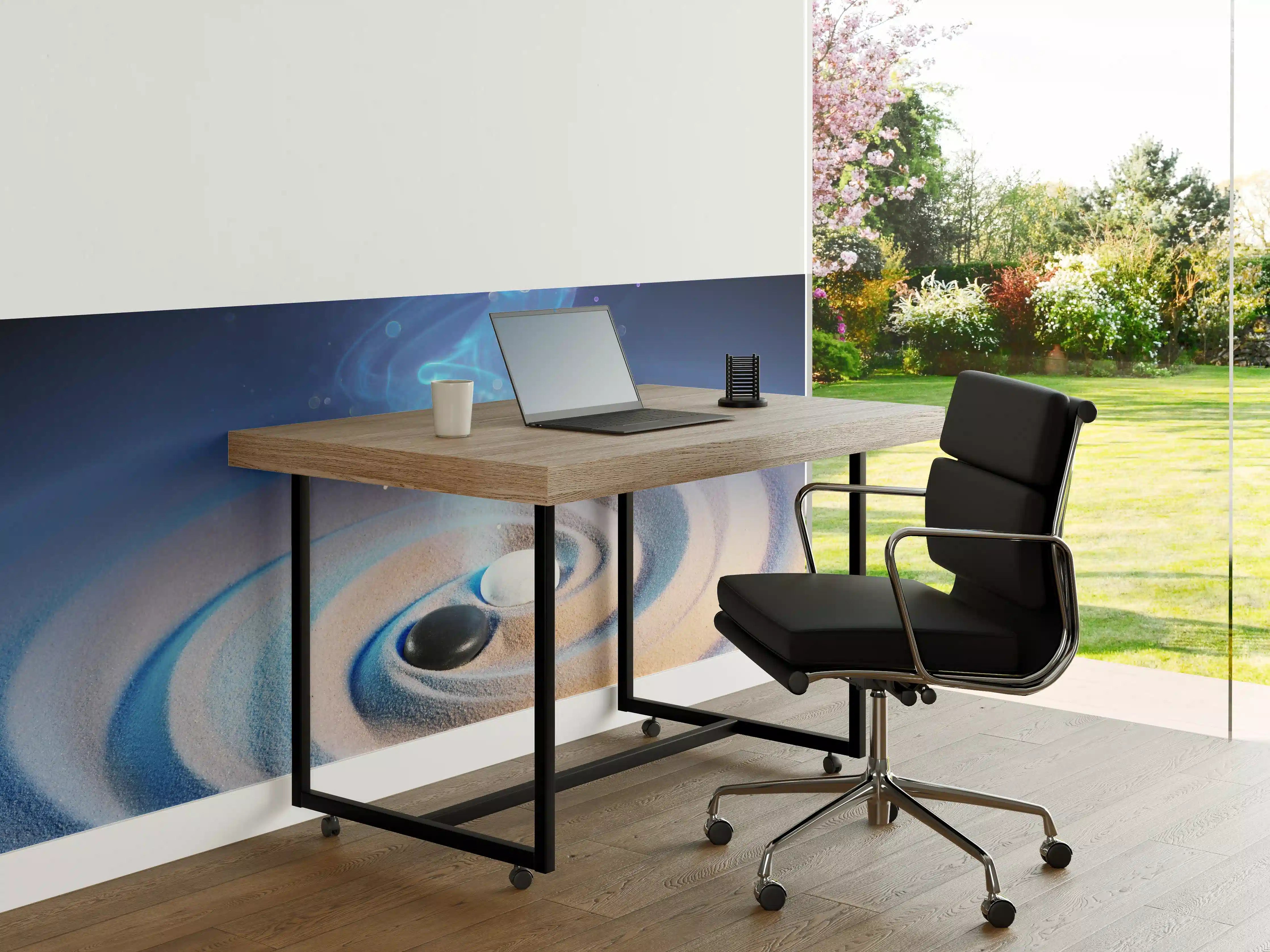 Büro Wandgestaltung - Yin und Yang Steine im Sand