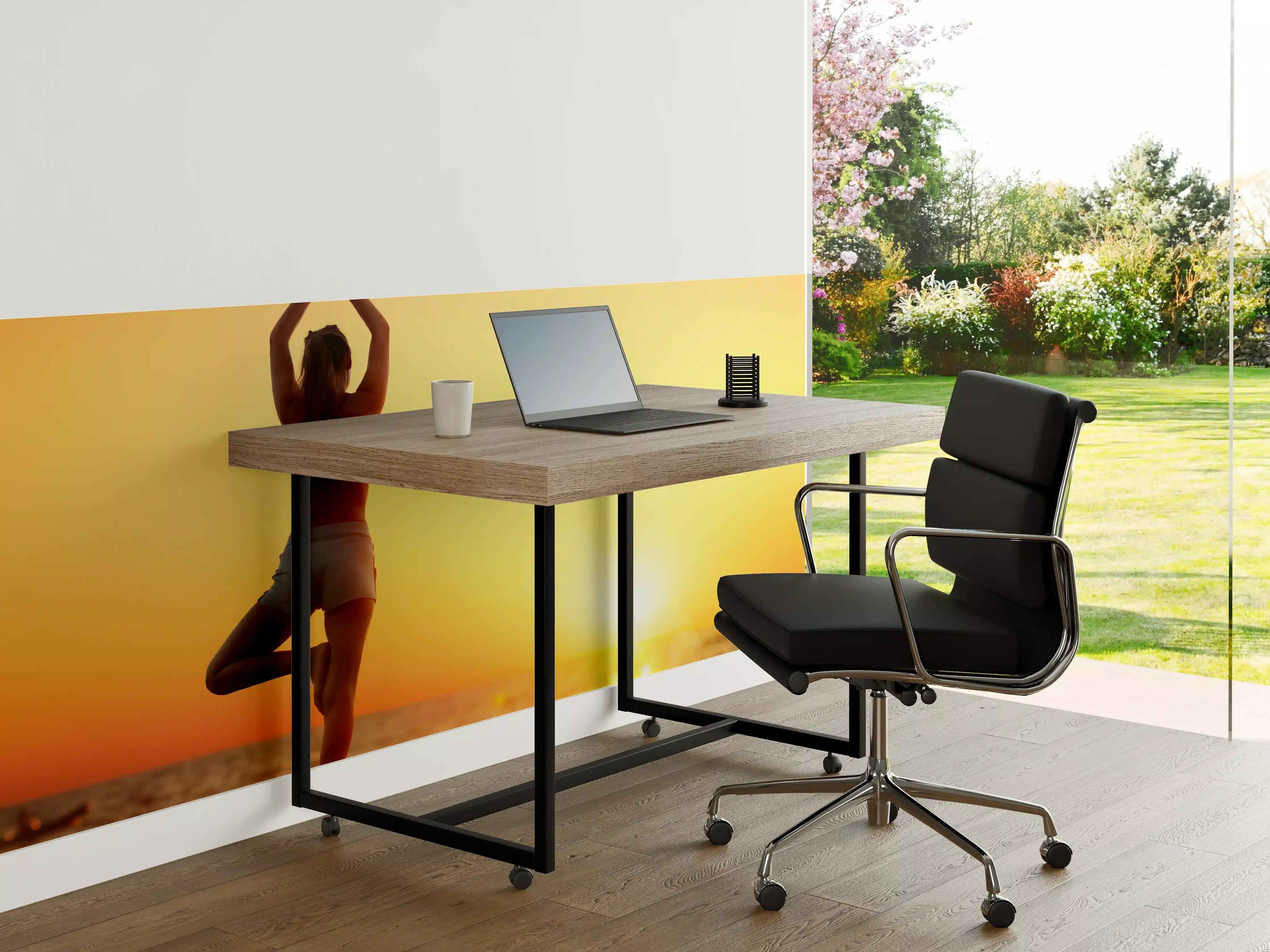 Büro Wandgestaltung - Yoga bei Sonnenuntergang