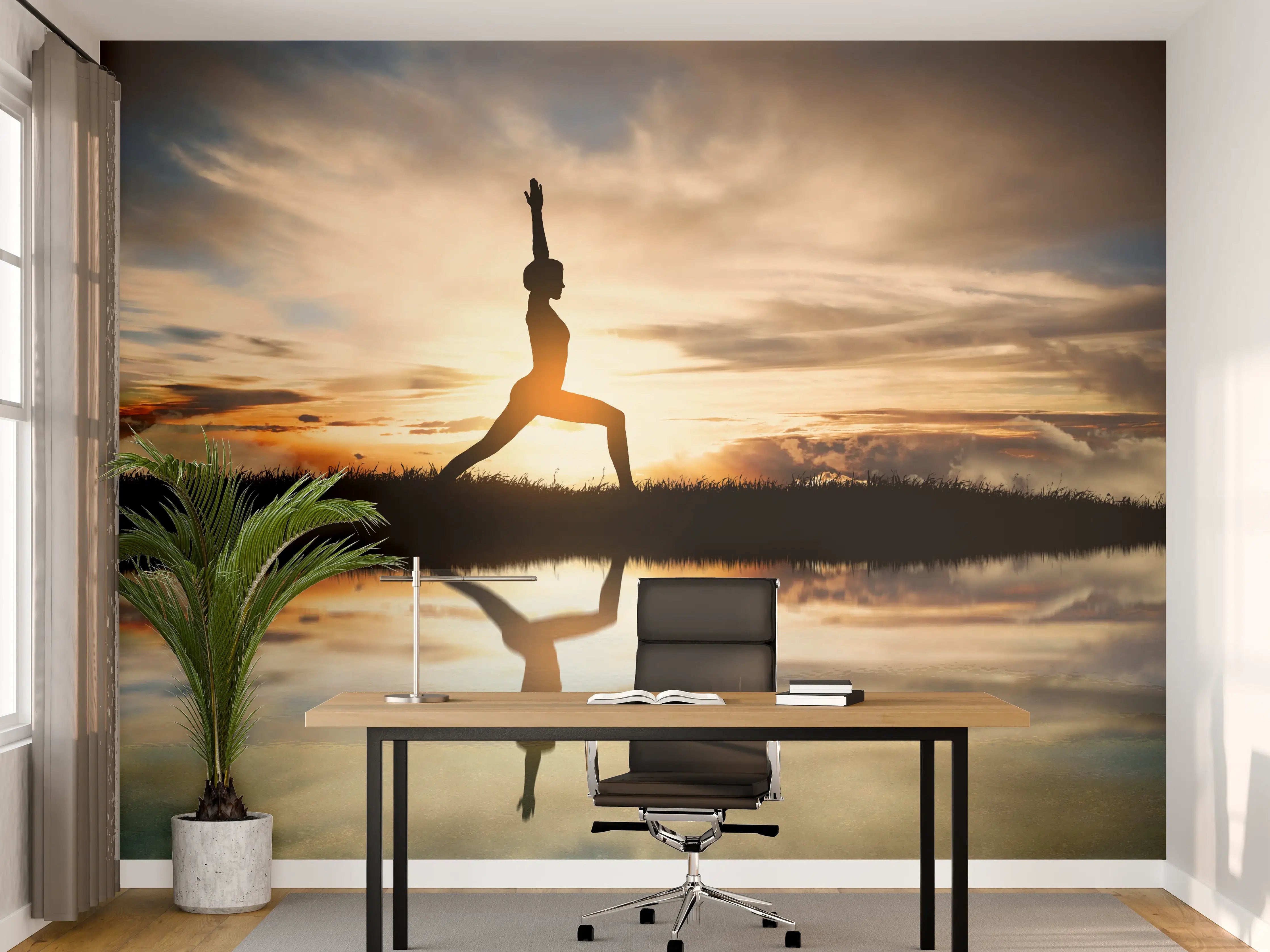 Büro Wandgestaltung - Yoga praktizierendes Mädchen