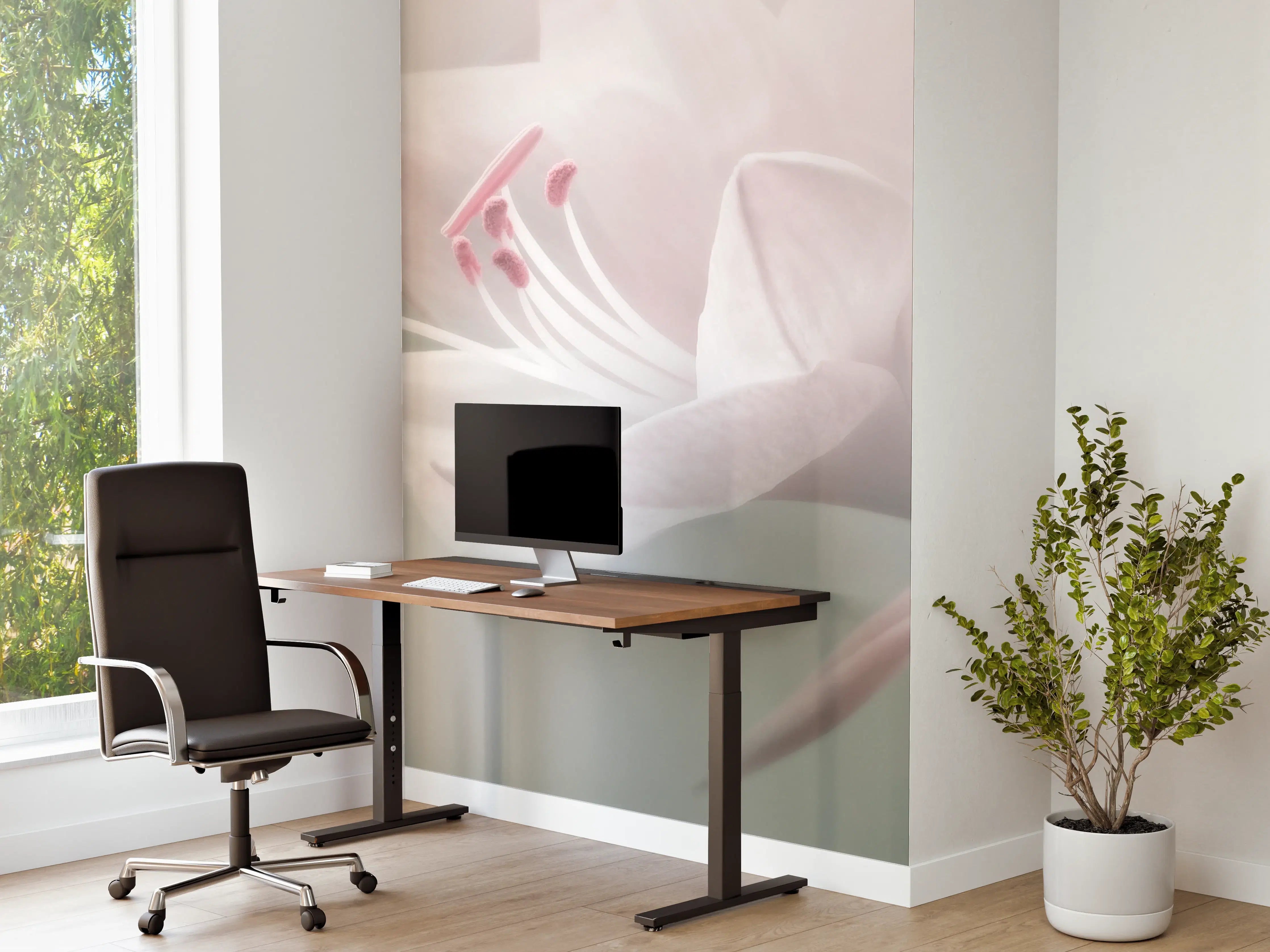 Büro Wandgestaltung - Zarte Blumen in Pastellfarben