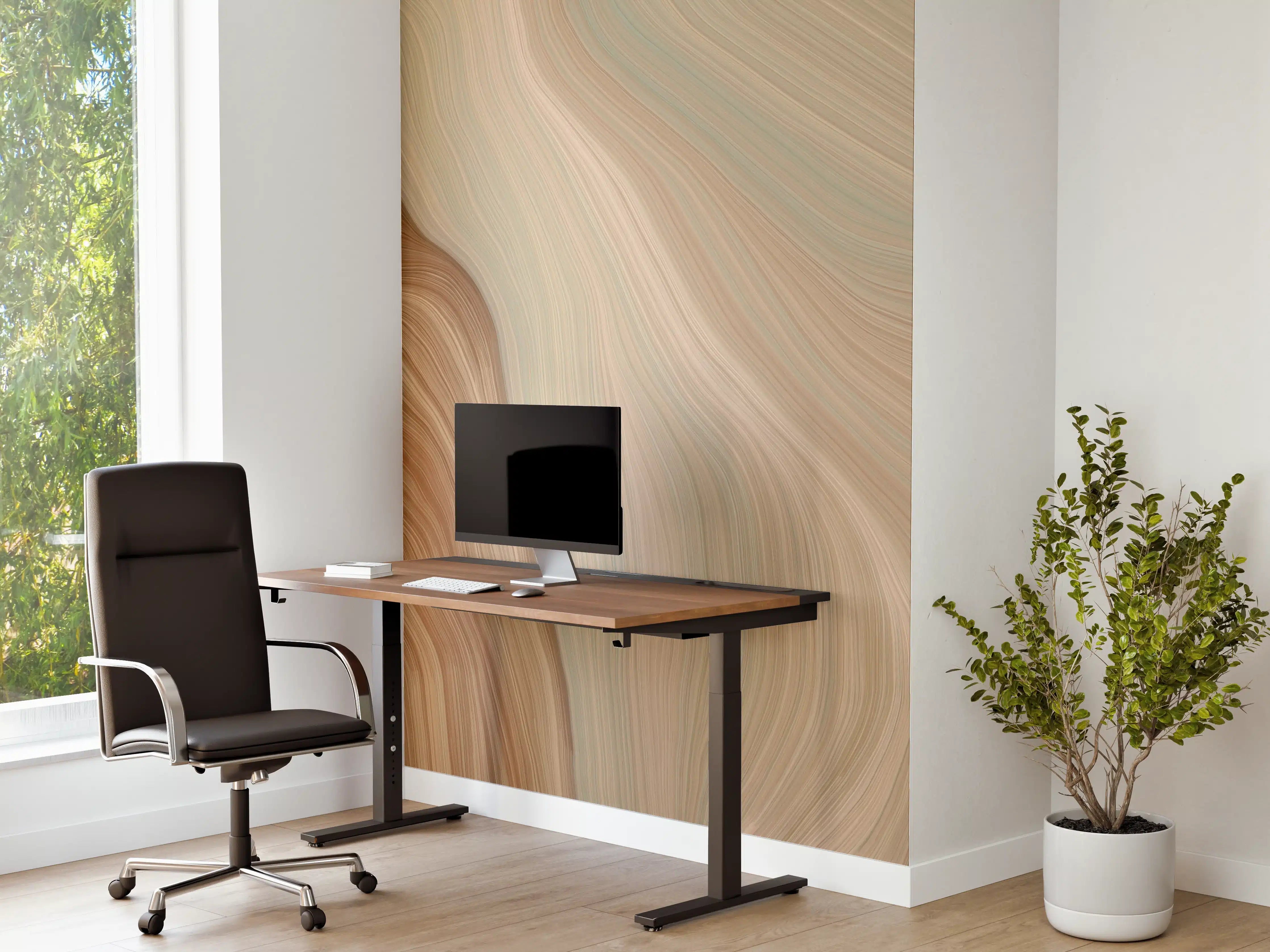 Büro Wandgestaltung - Zarte Grau- und Beigetöne