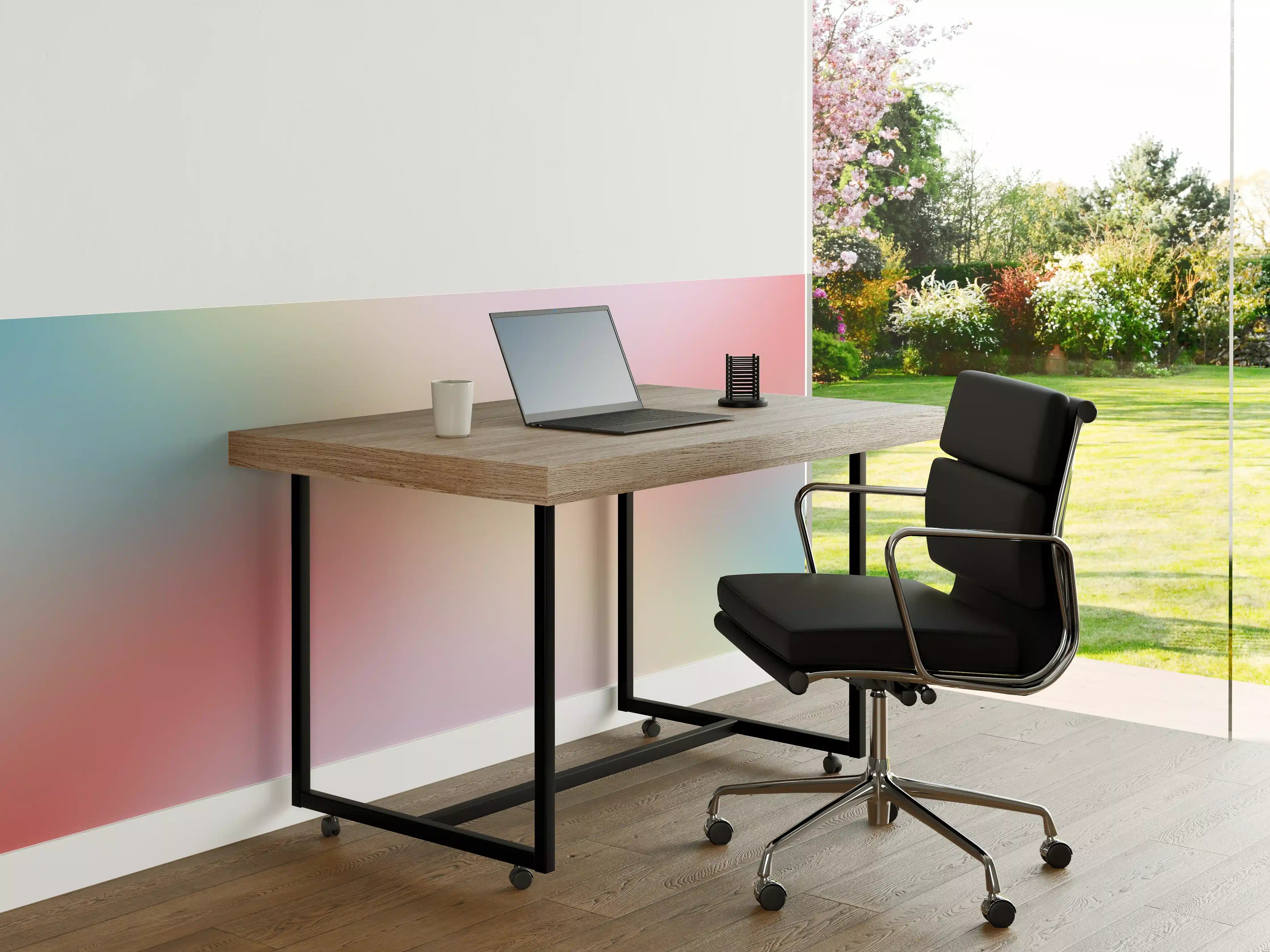 Büro Wandgestaltung - Zarte Graunuancen in Weiß