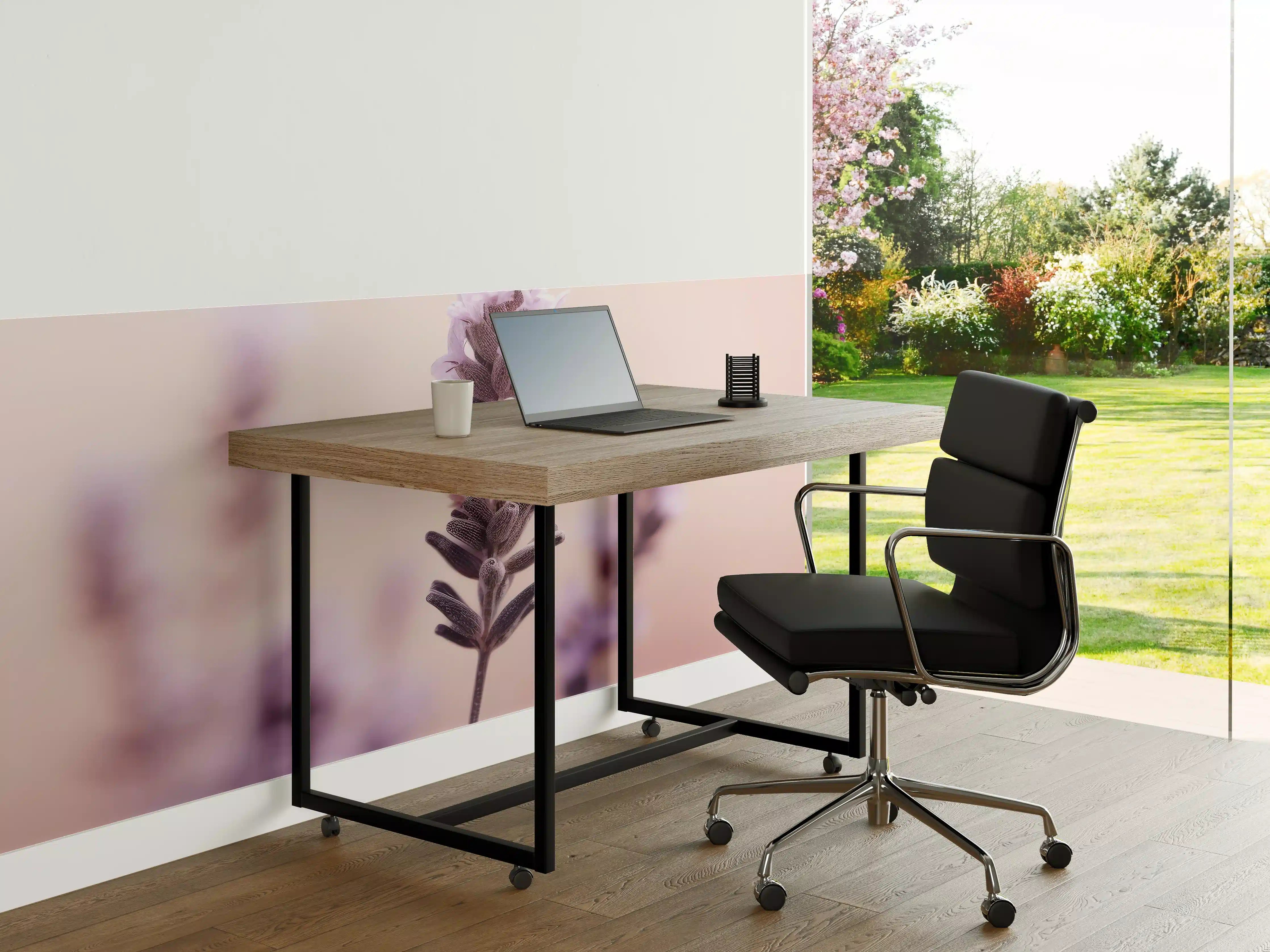 Büro Wandgestaltung - Zarte Grautöne in Lavendelpastell