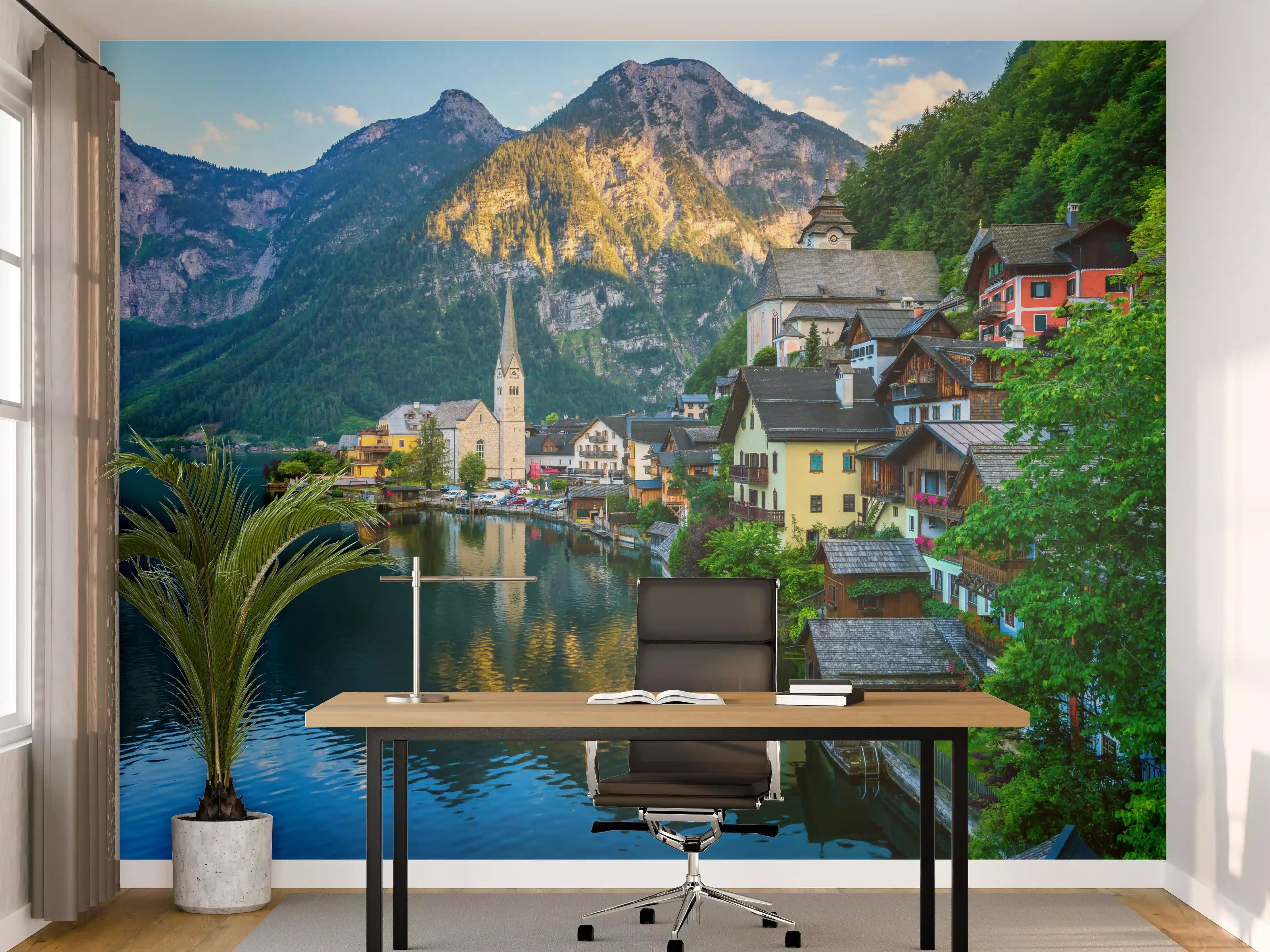 Büro Wandgestaltung - Zauberhaftes Bergdorf Hallstatt
