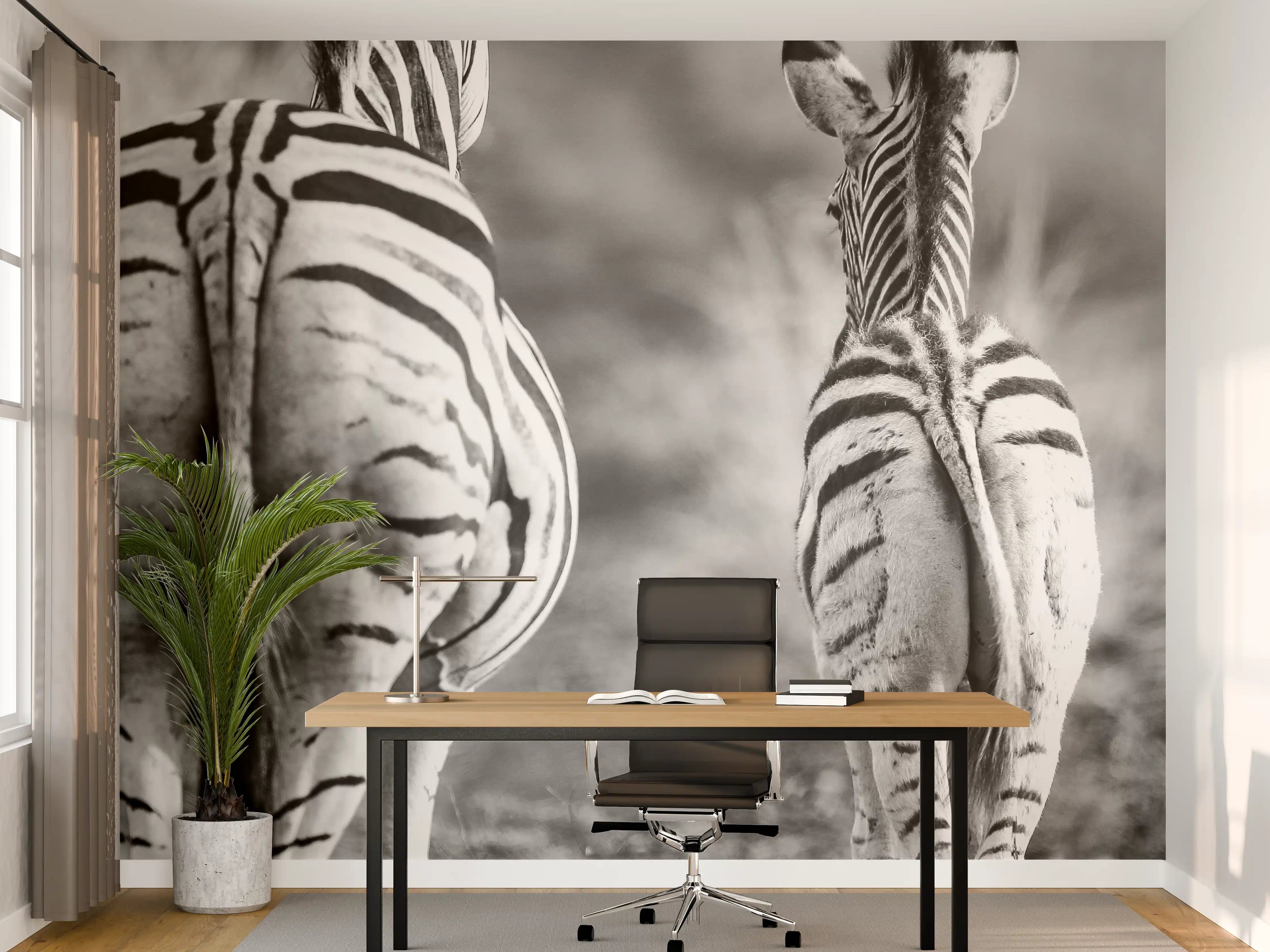 Büro Wandgestaltung - Zebra - schwarz-weiß