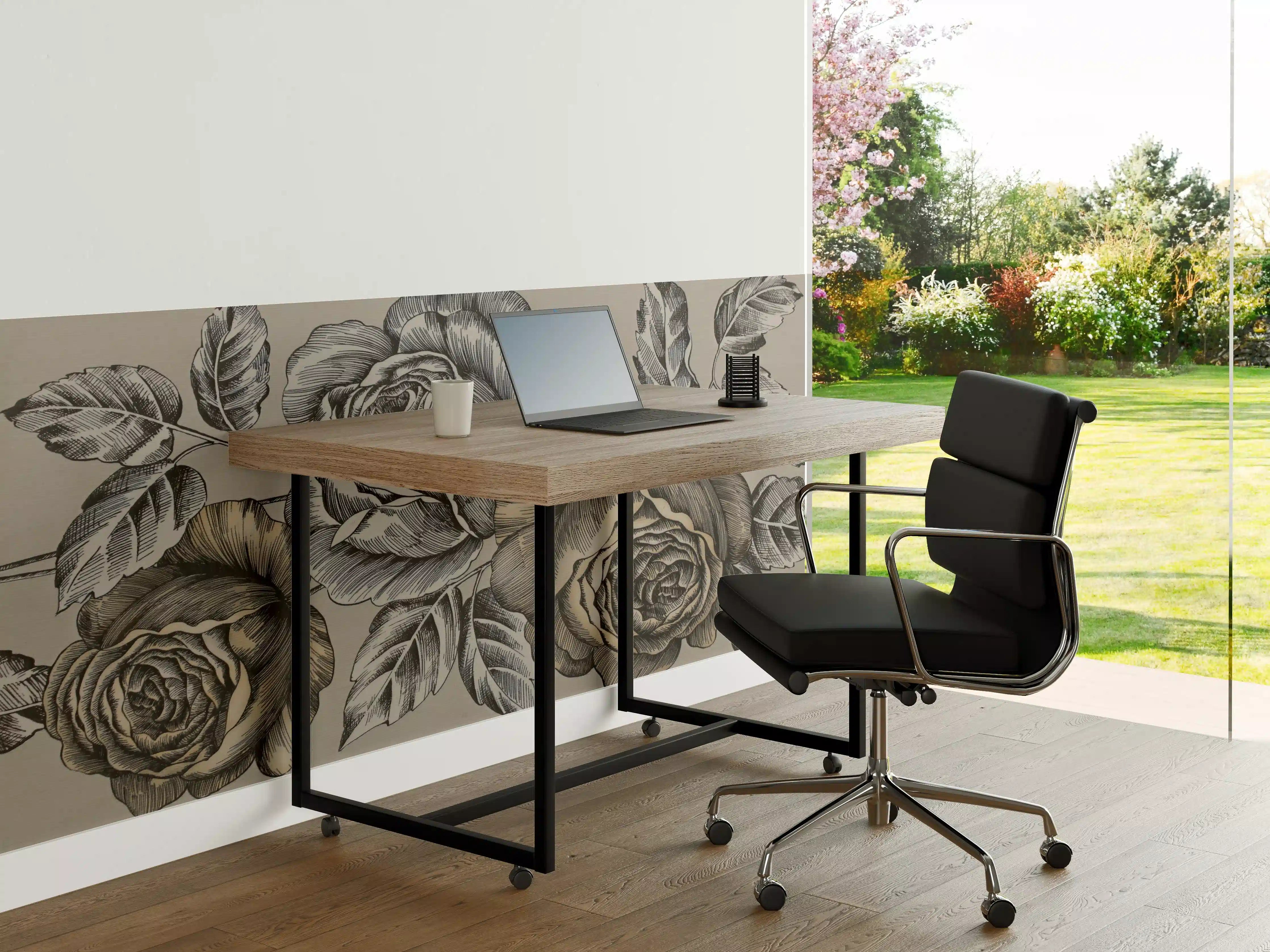 Büro Wandgestaltung - Zeichnung Monochrome Rosen