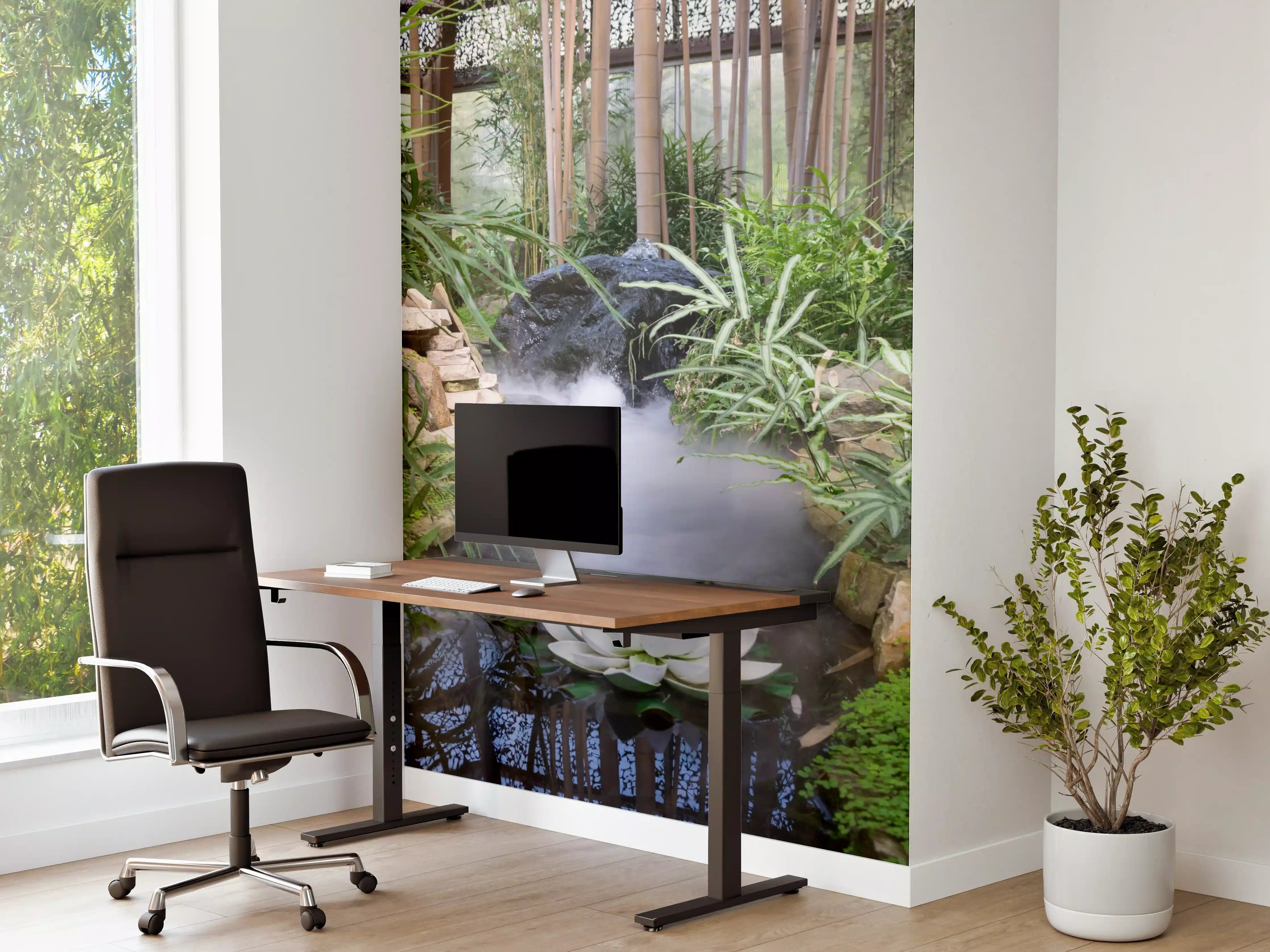Büro Wandgestaltung - Zen-Garten mit weißer Seerose