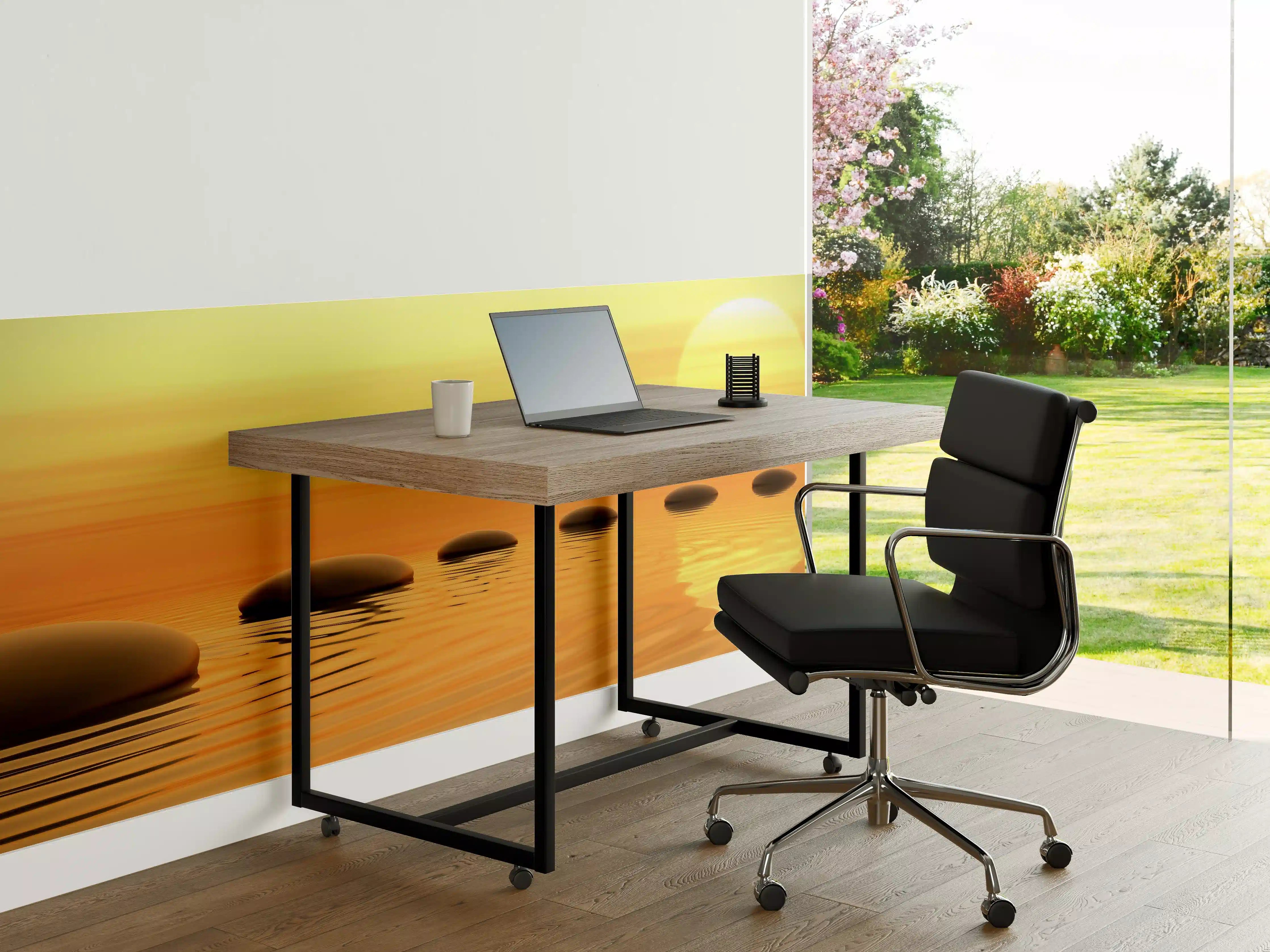 Büro Wandgestaltung - Zen-Pfad aus Steinen bei endlosem Sonnenuntergang 