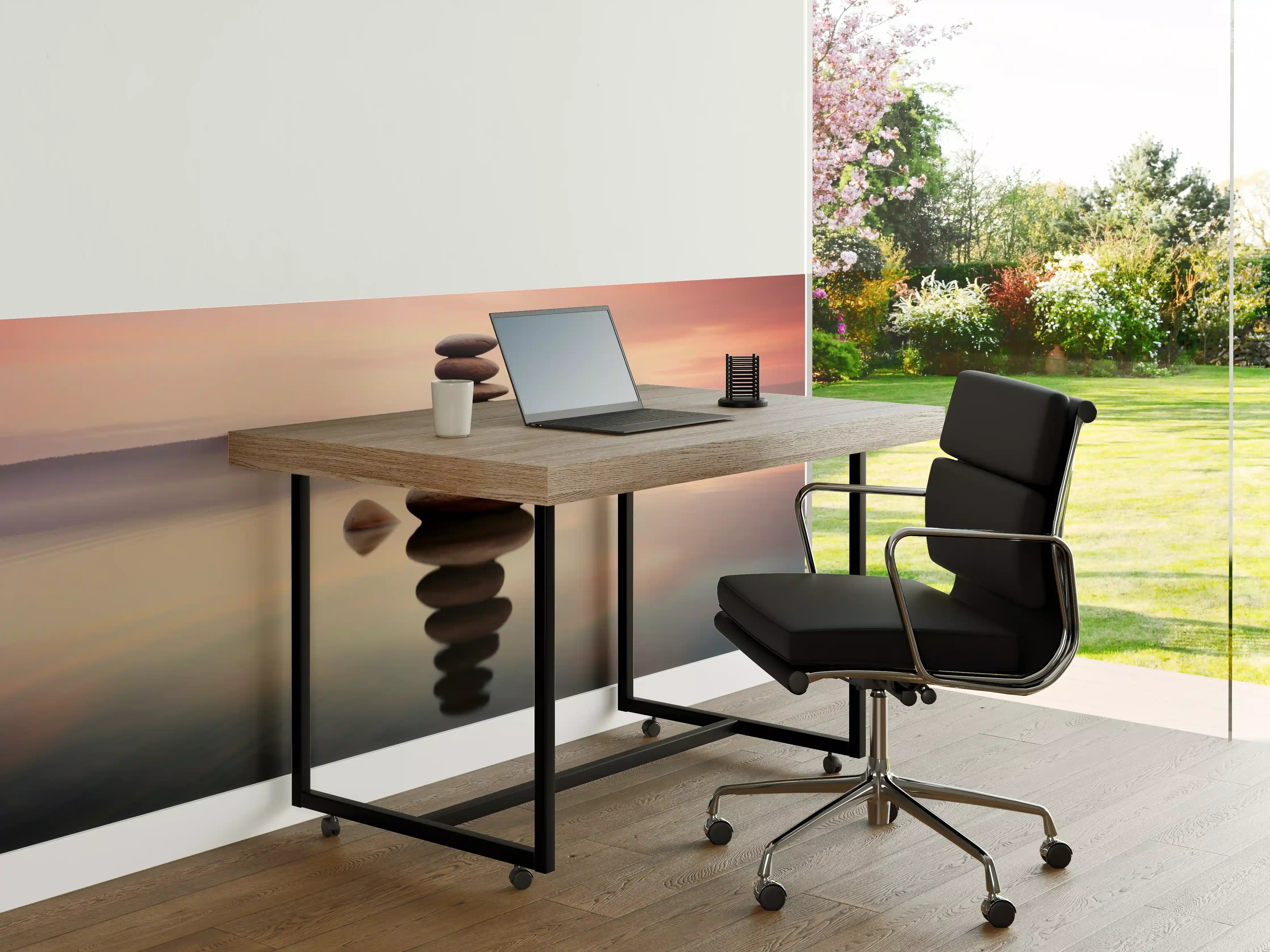 Büro Wandgestaltung - Zen-Steine am rosa Sonnenuntergang