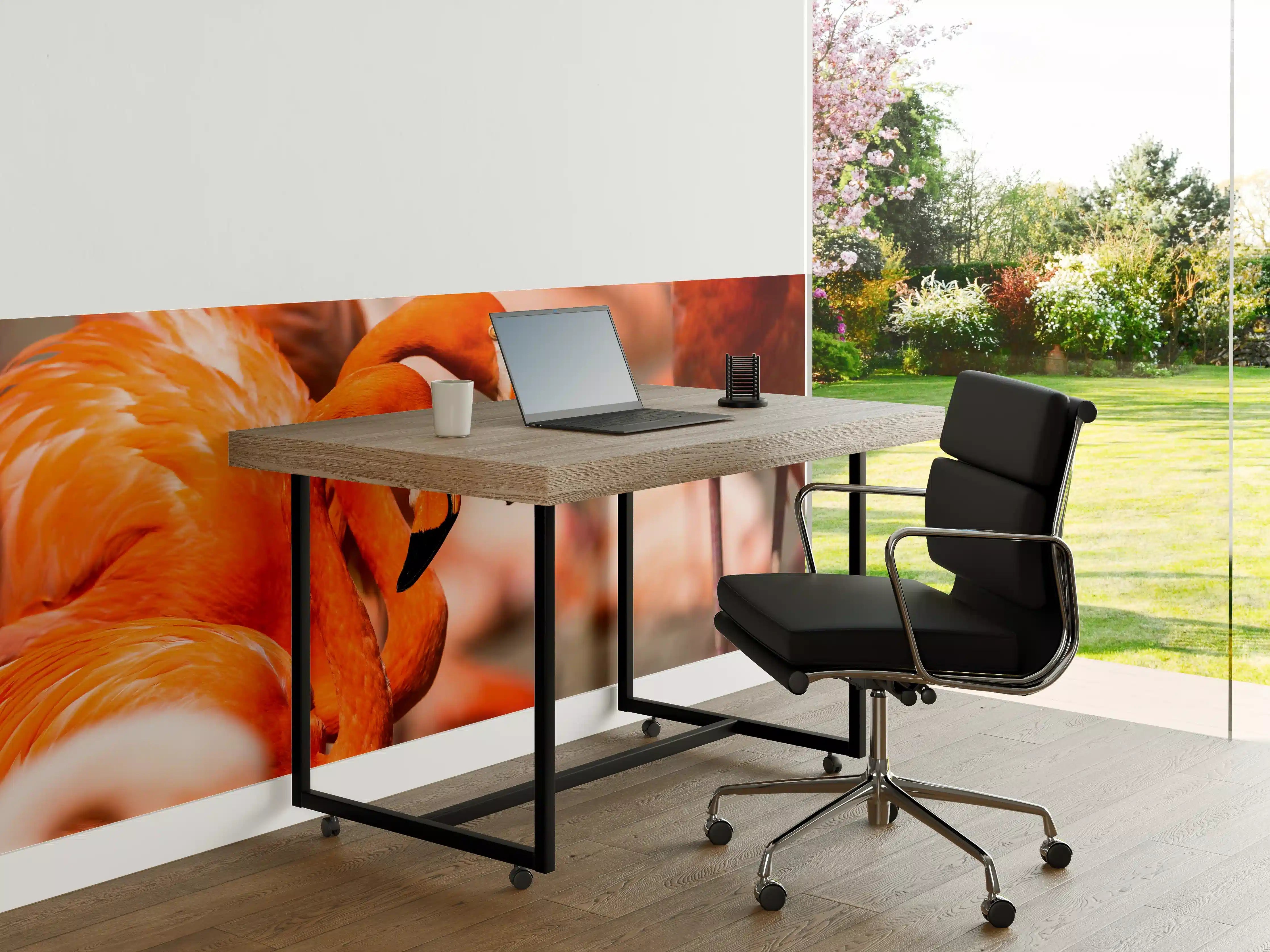 Büro Wandgestaltung - Zwei Flamingos in der Herde