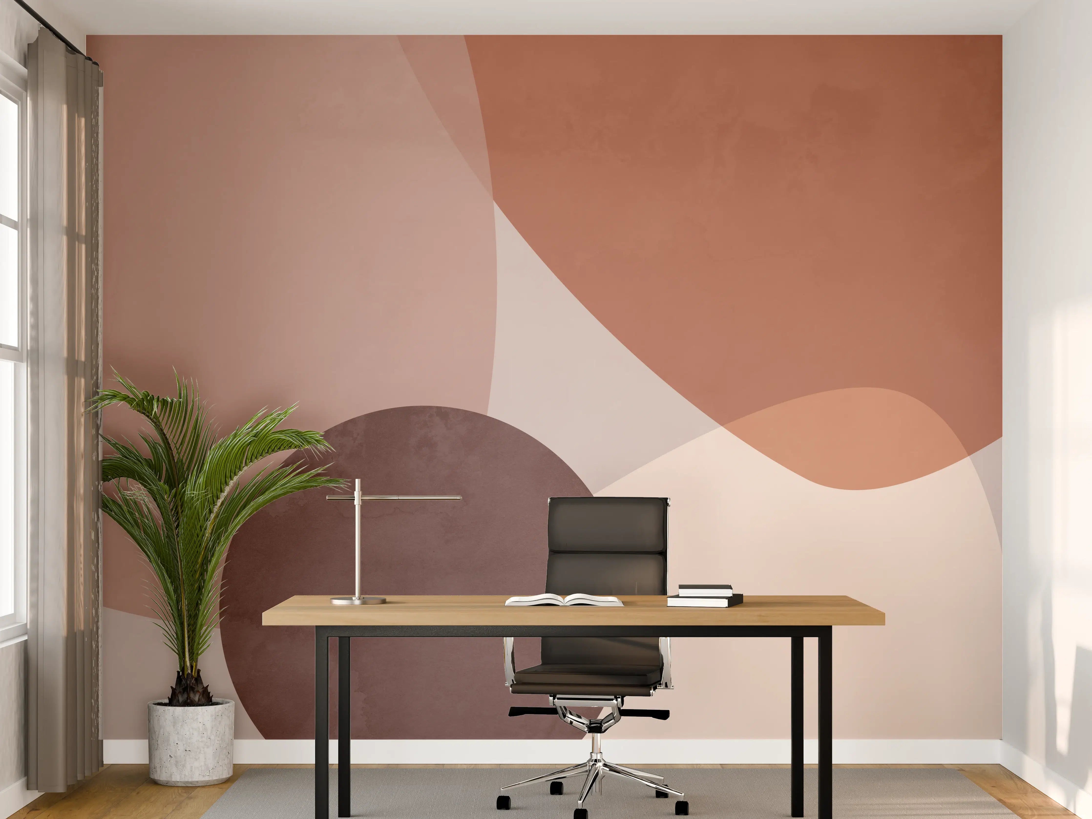 Büro Wandgestaltung - "Moderne Grau-Weiß Geometrische Wanduhr - Minimalistisches Design"