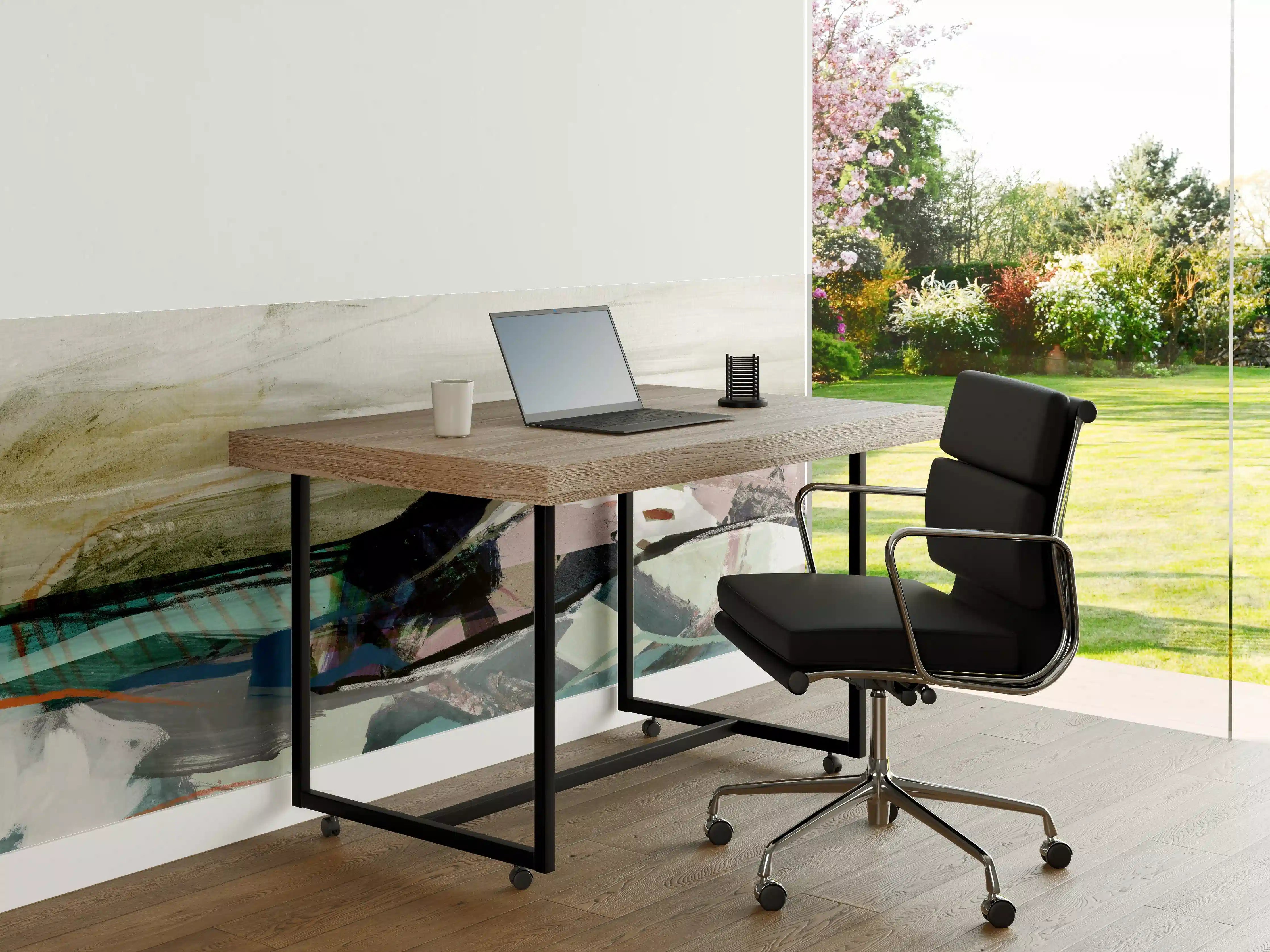 Büro Wandgestaltung - "Moderne Weiß-Grau Tischlampe aus Keramik - Skandinavisches Design"