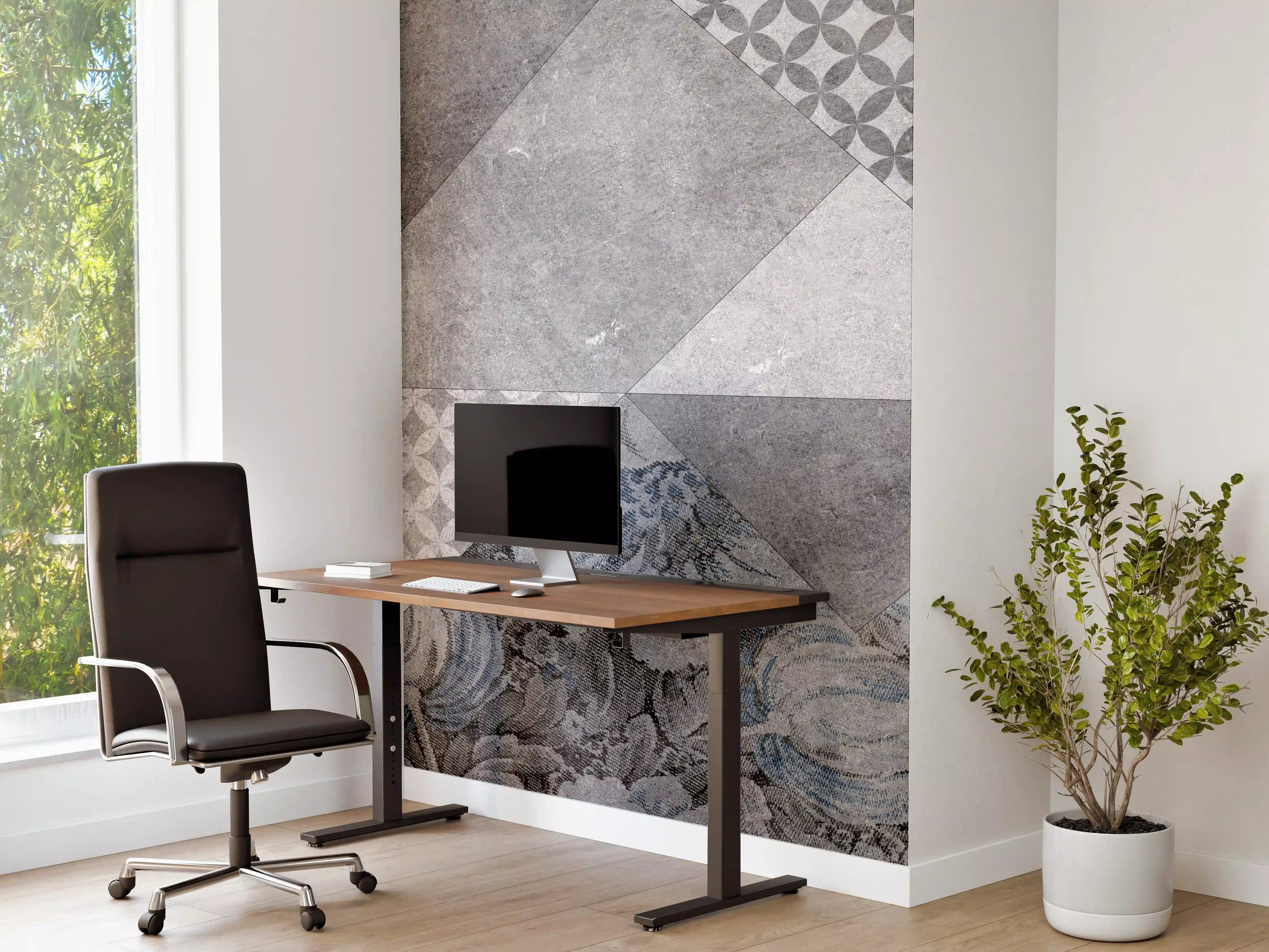 Büro Wandgestaltung - abstrakte Blumen und Marmor Textur 