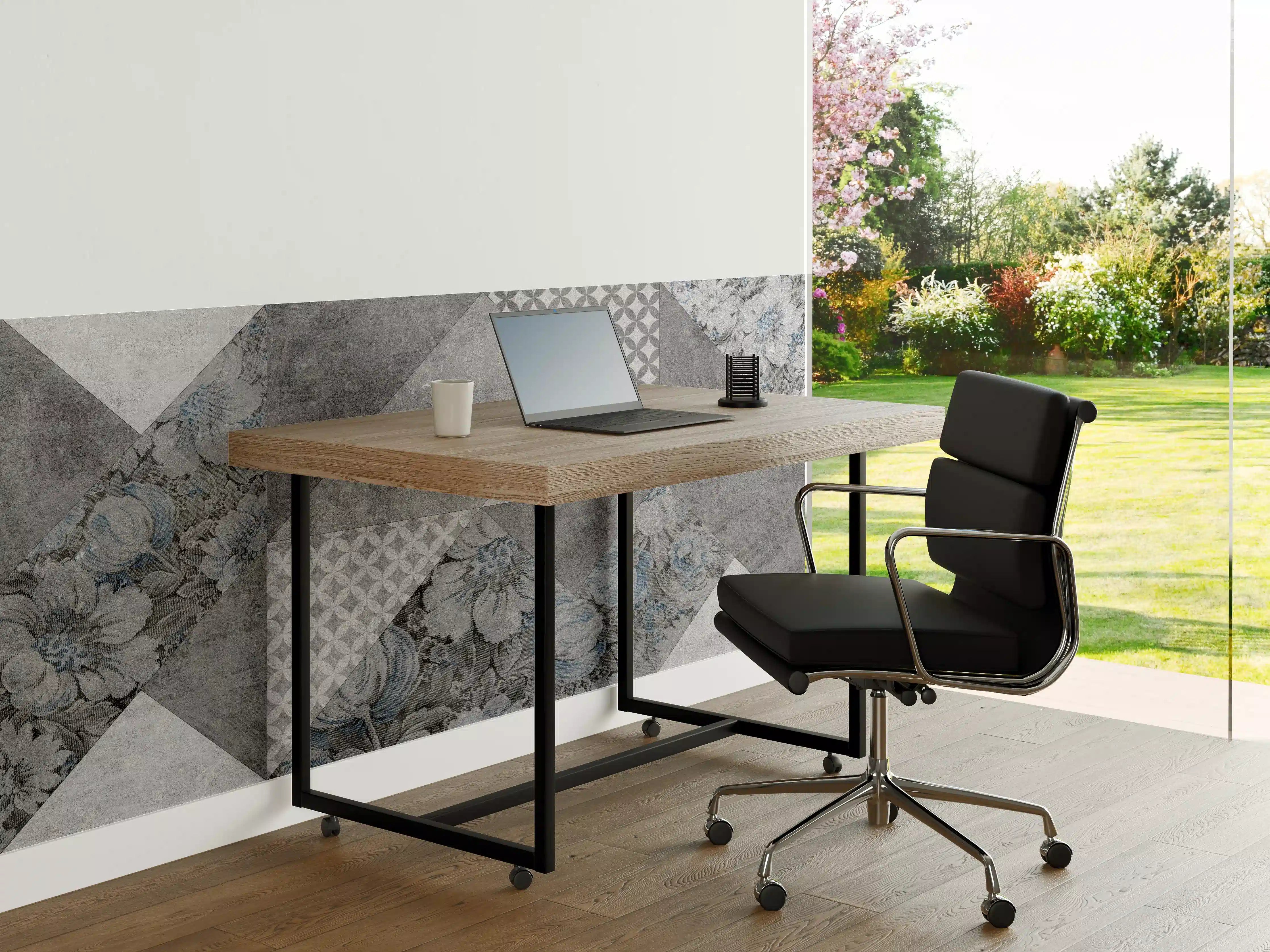 Büro Wandgestaltung - abstrakte Blumen und Marmor Textur 