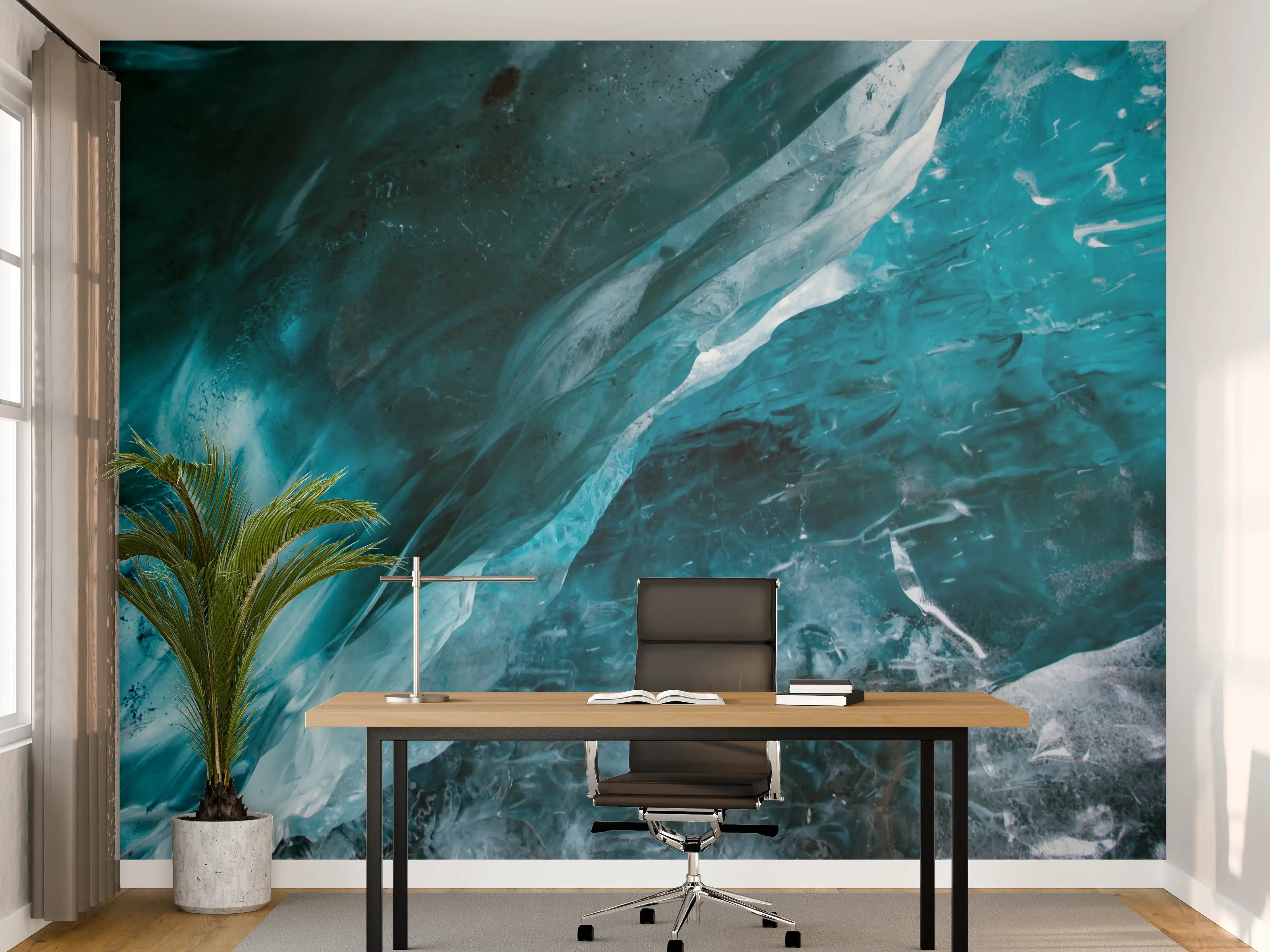 Büro Wandgestaltung - abstrakte Eis-Komposition