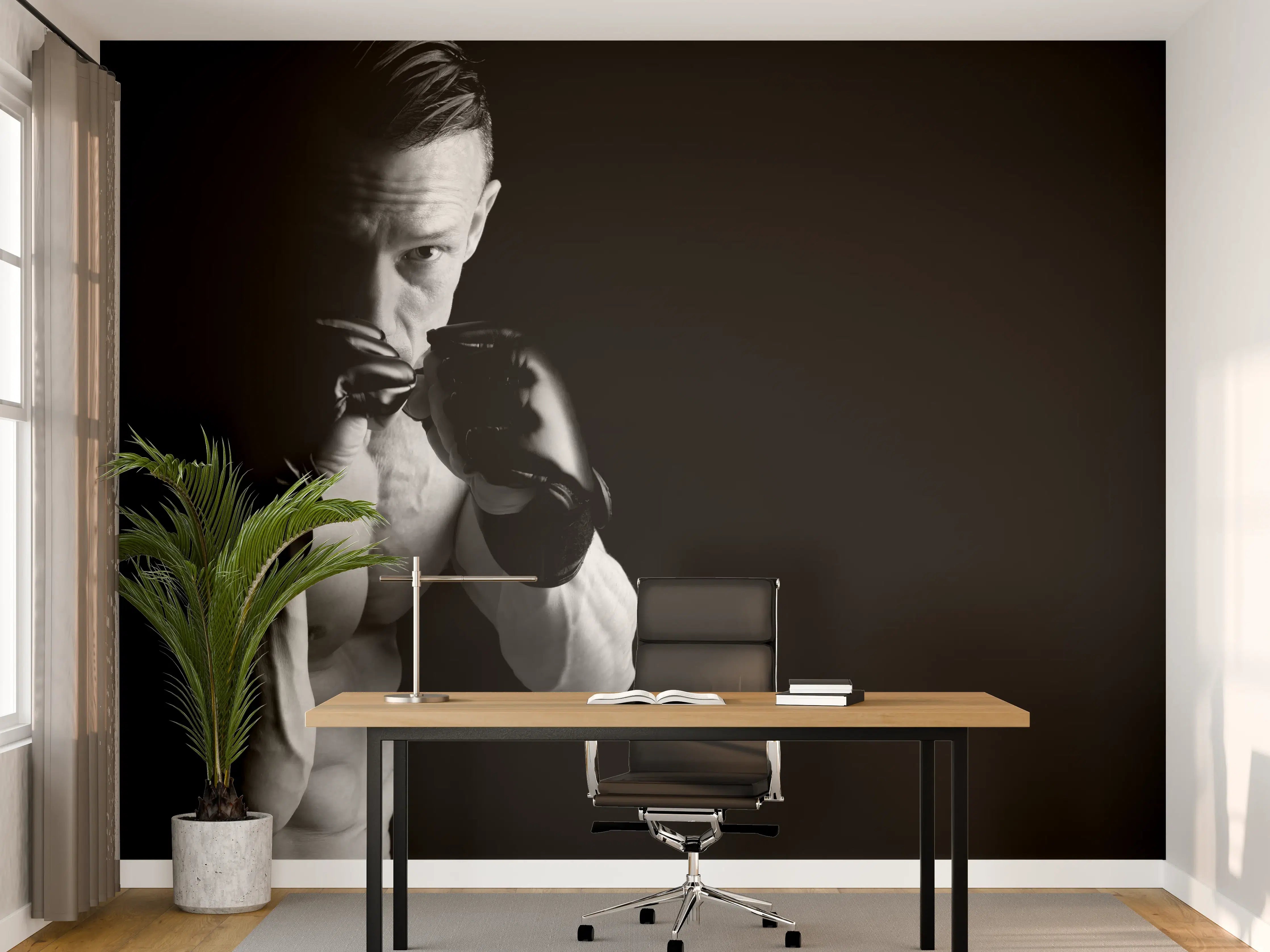 Büro Wandgestaltung - athletischer MMA-Sportler