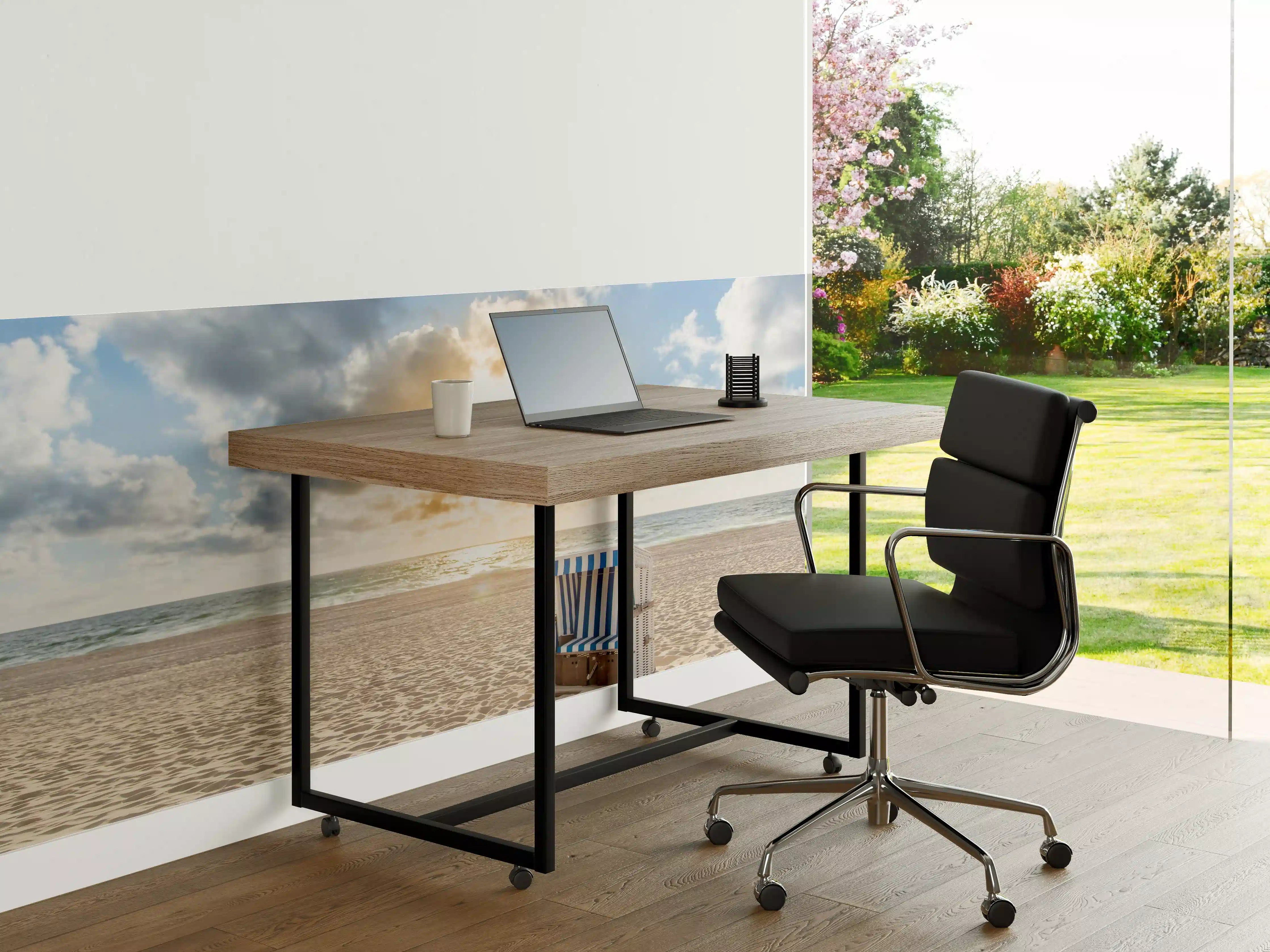 Büro Wandgestaltung - einzelner Strandkorb an der Nordsee