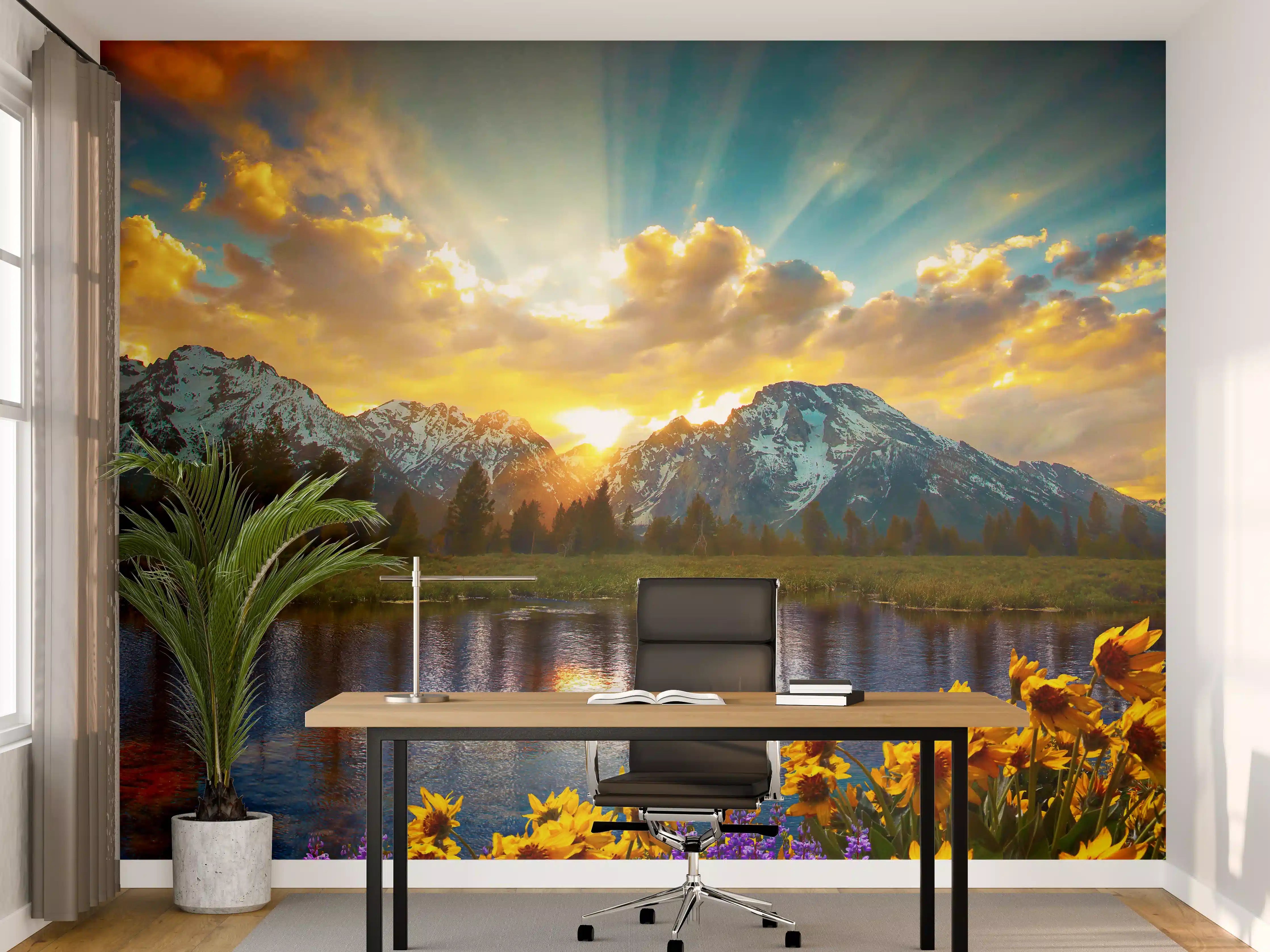 Büro Wandgestaltung - einzigartiges Lichtspiel im Grand Teton