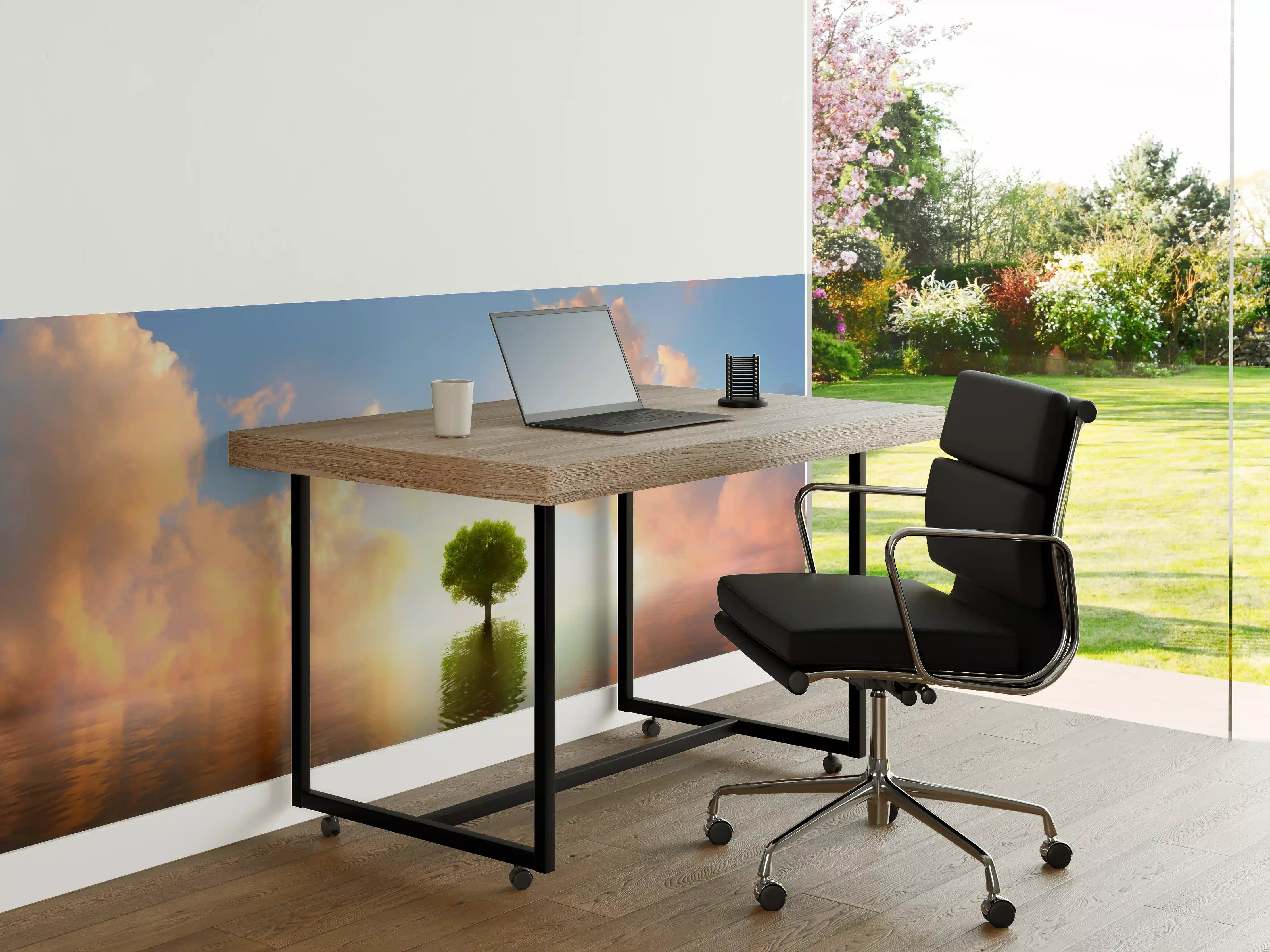 Büro Wandgestaltung - kraftvoller Baum mitten im See