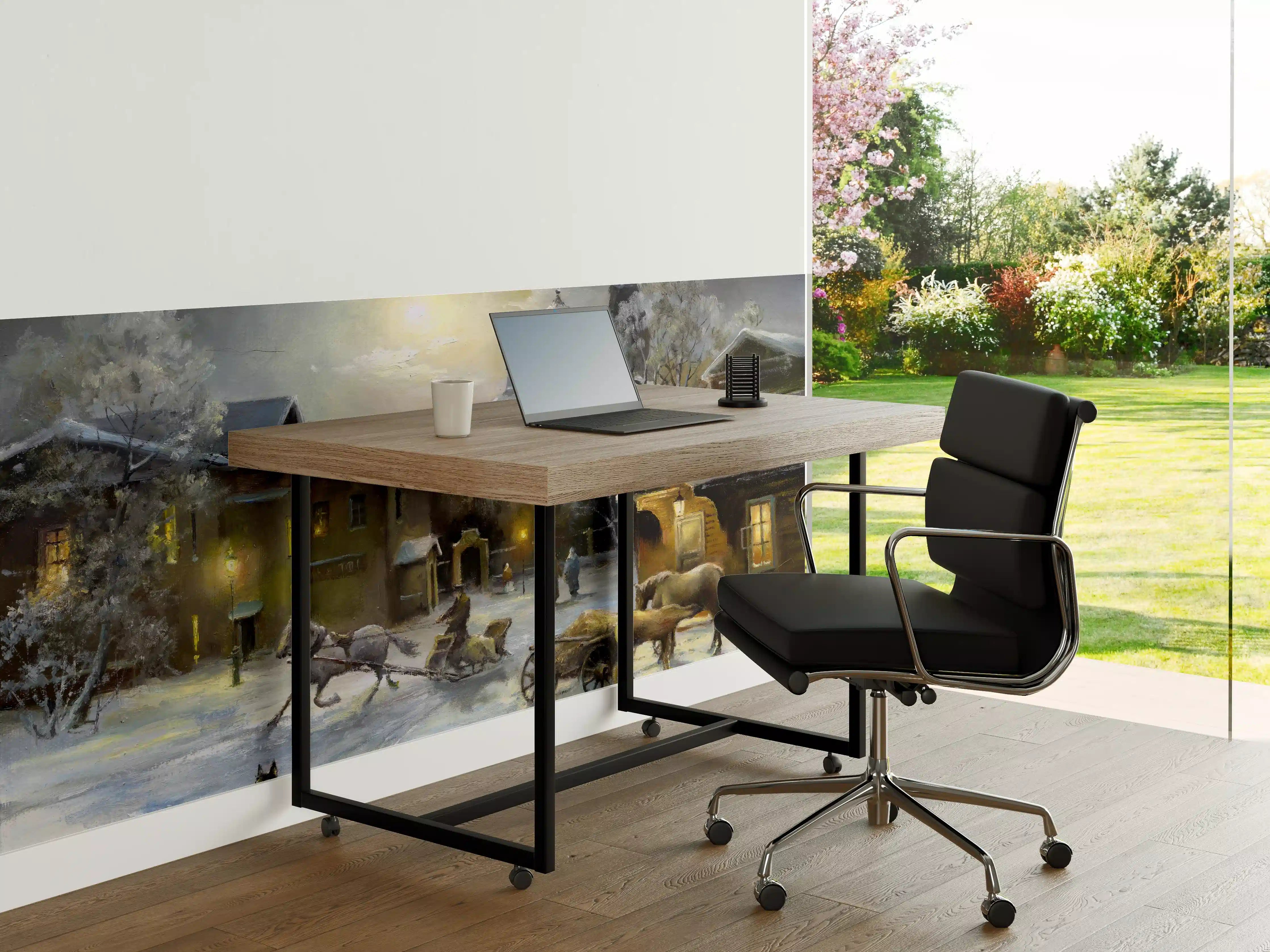 Büro Wandgestaltung - ländliches Dorf im Winter 