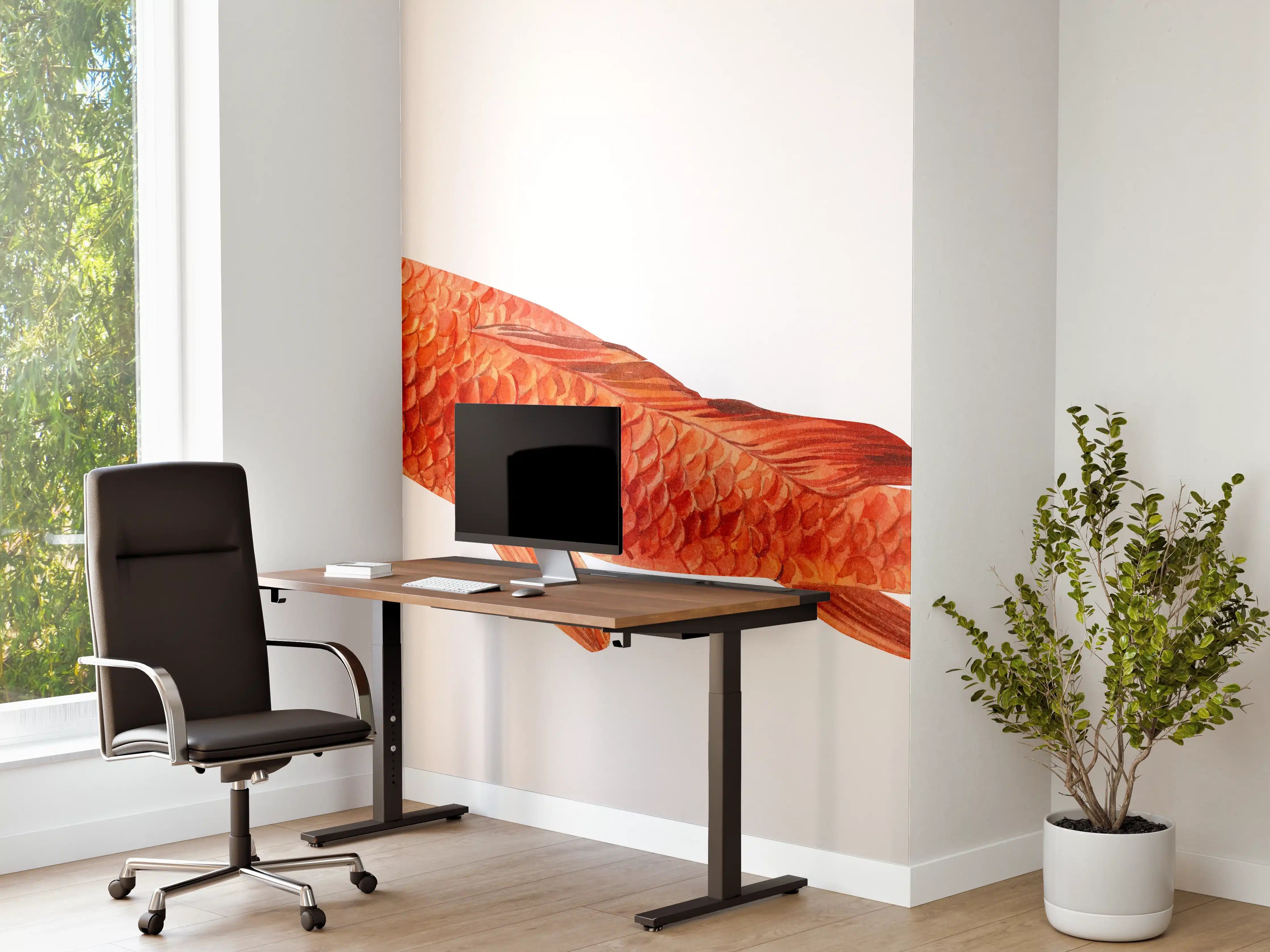 Büro Wandgestaltung - orangefarbener Koi