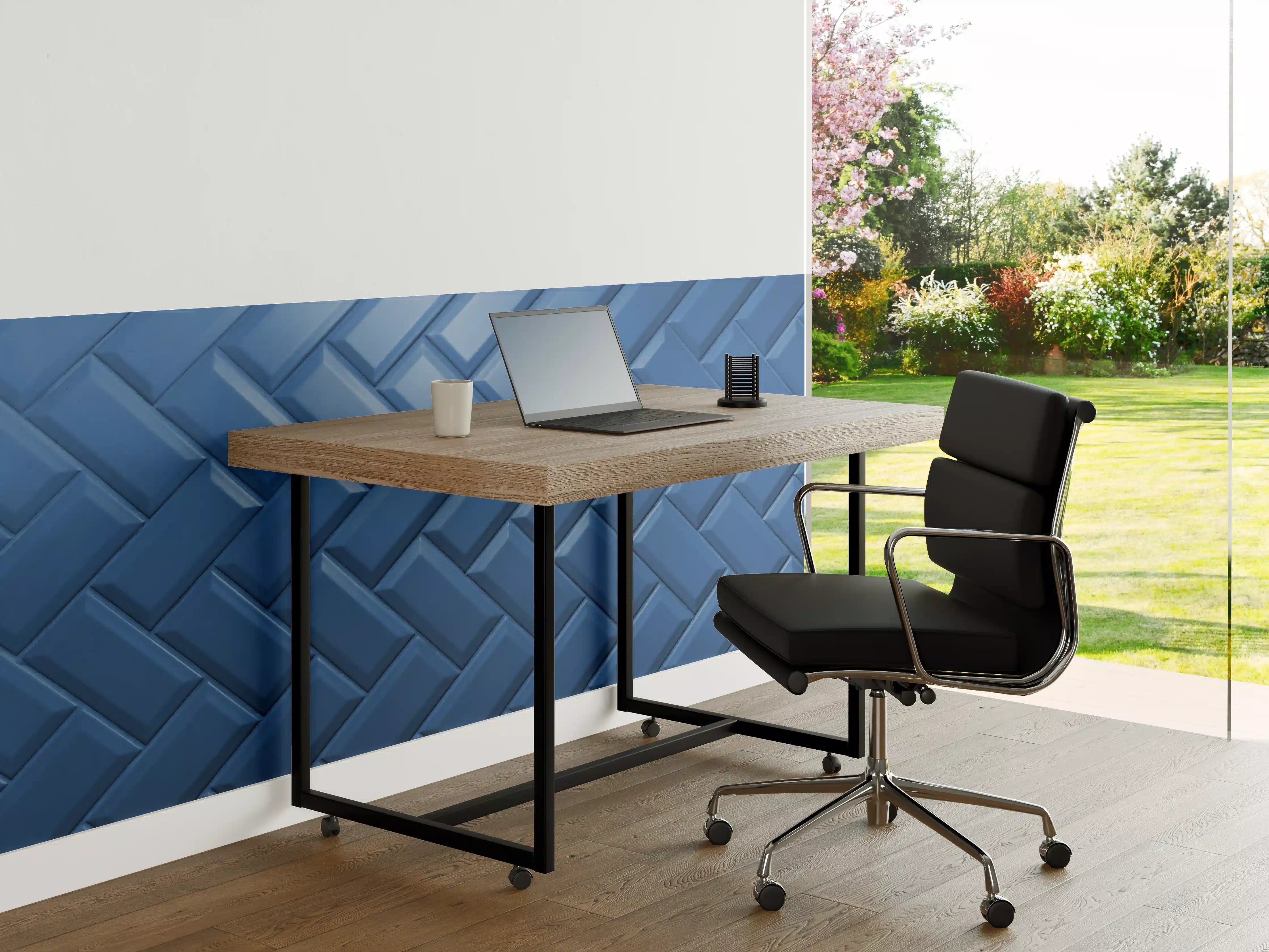 Büro Wandgestaltung - phantomblaue matte Keramikfliesen