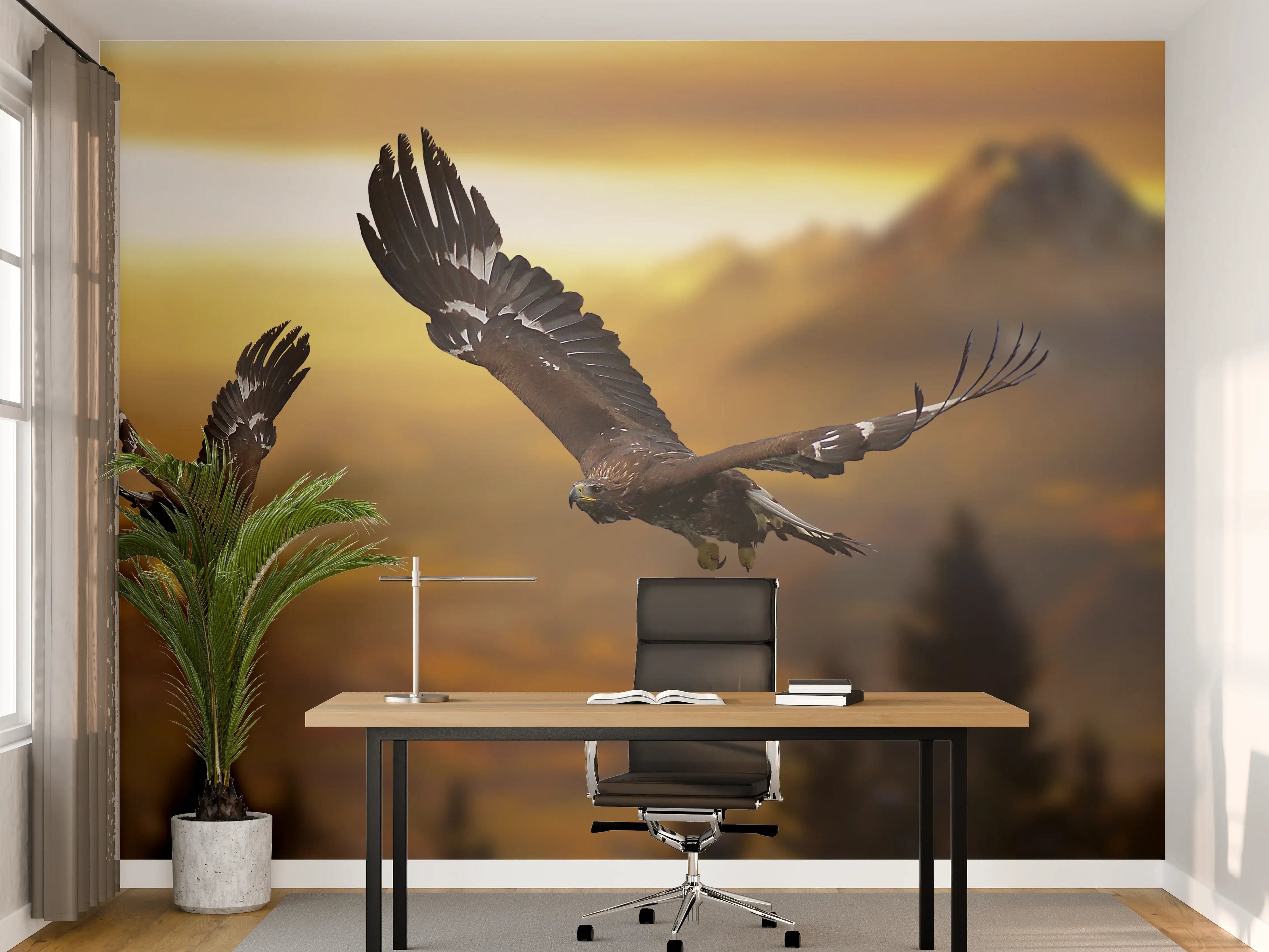 Büro Wandgestaltung - prachtvolle Steinadler im Flug