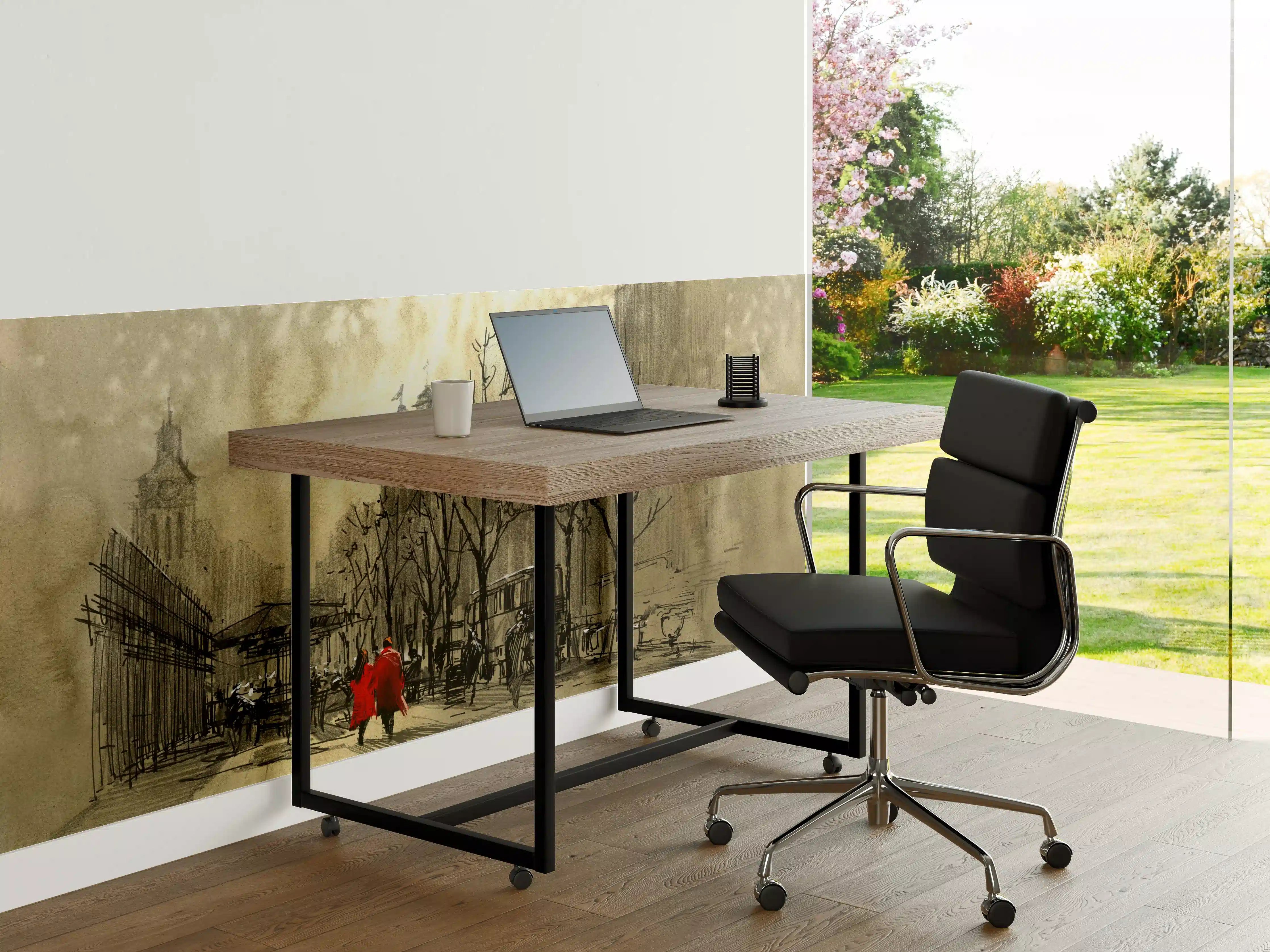 Büro Wandgestaltung - romantische Malerei eines Paar in der Stadt