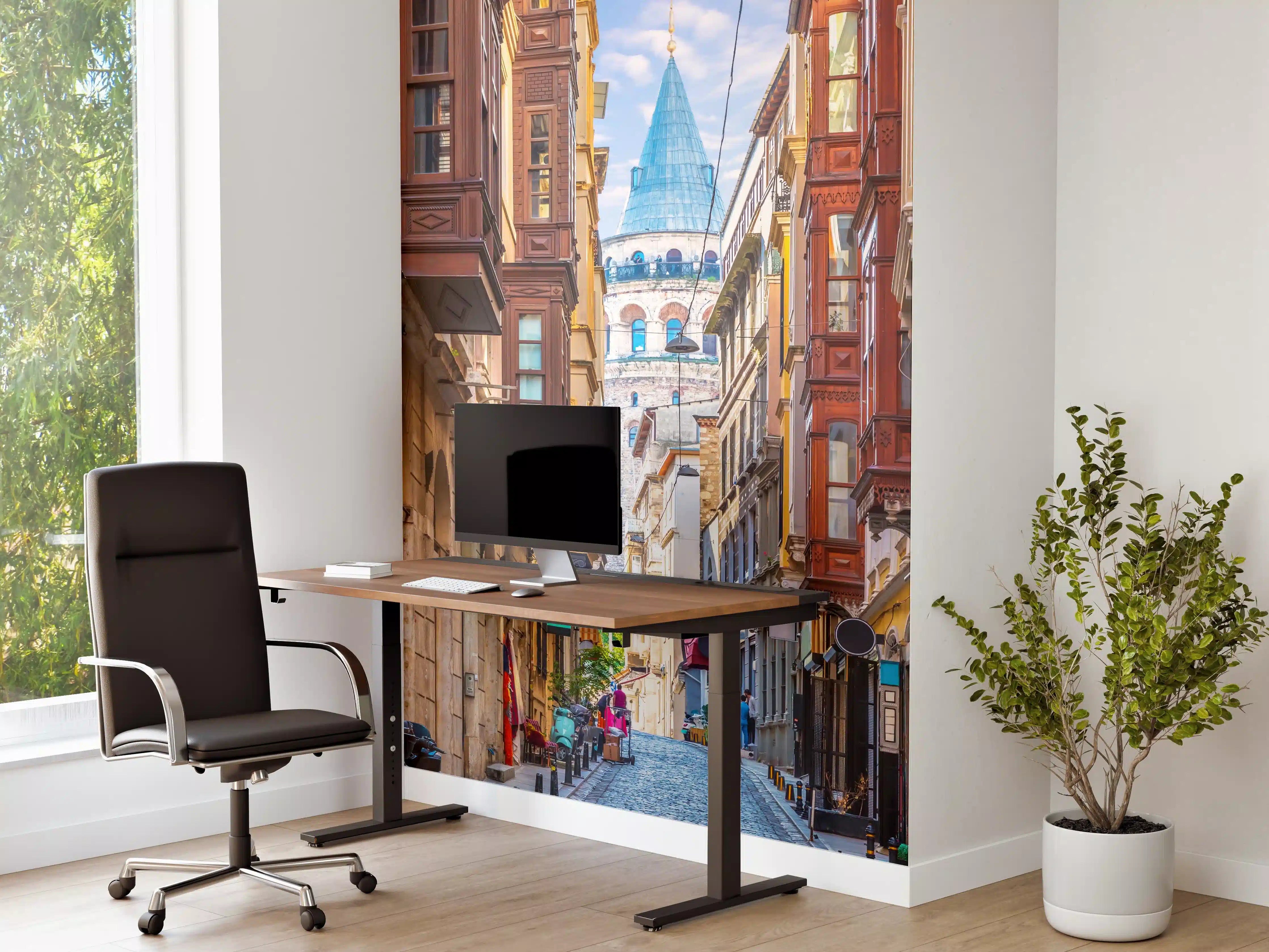 Büro Wandgestaltung - ruhige Gassenansicht auf Galata-Turm