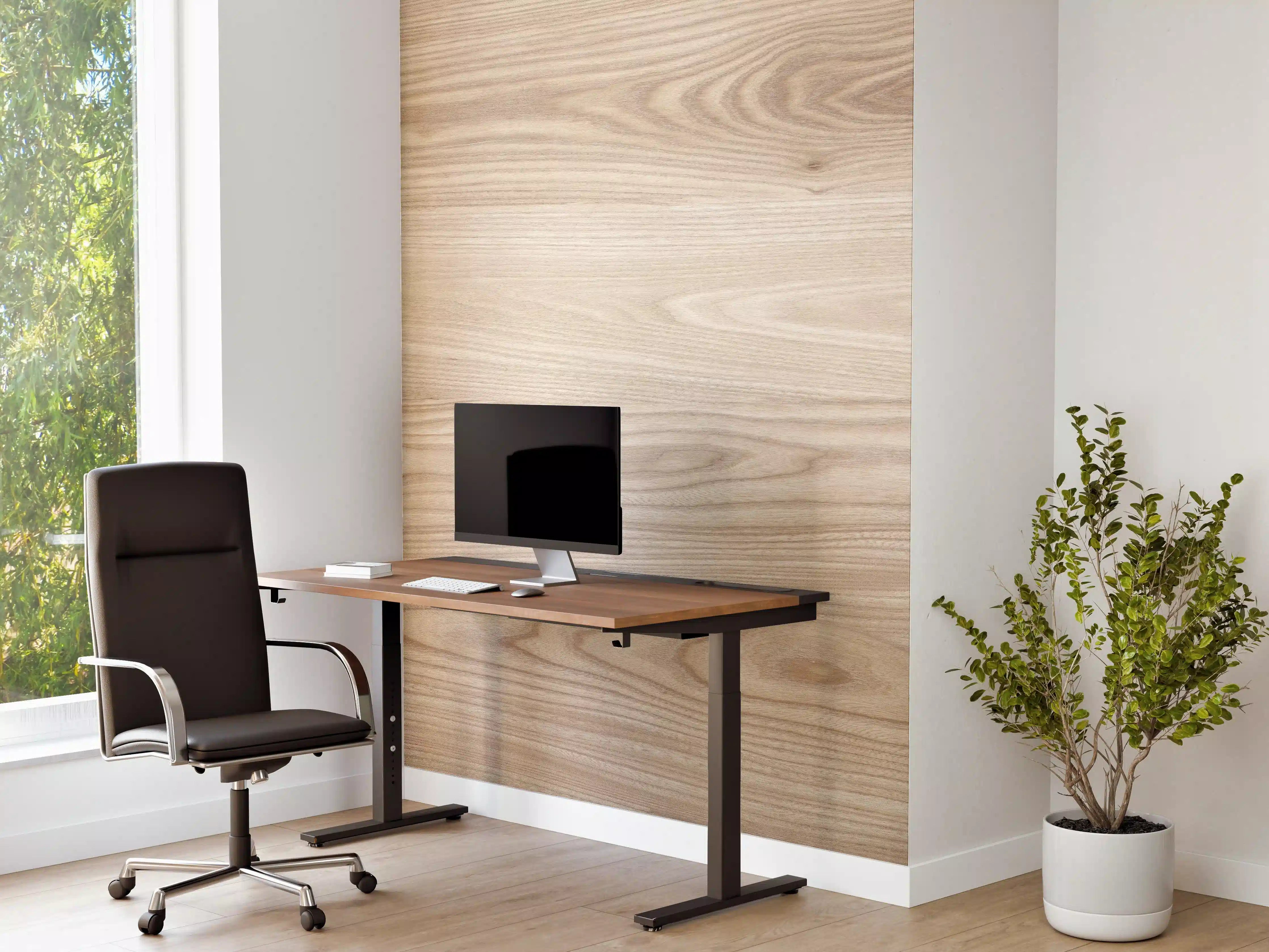 Büro Wandgestaltung - schlichtes Holzmuster