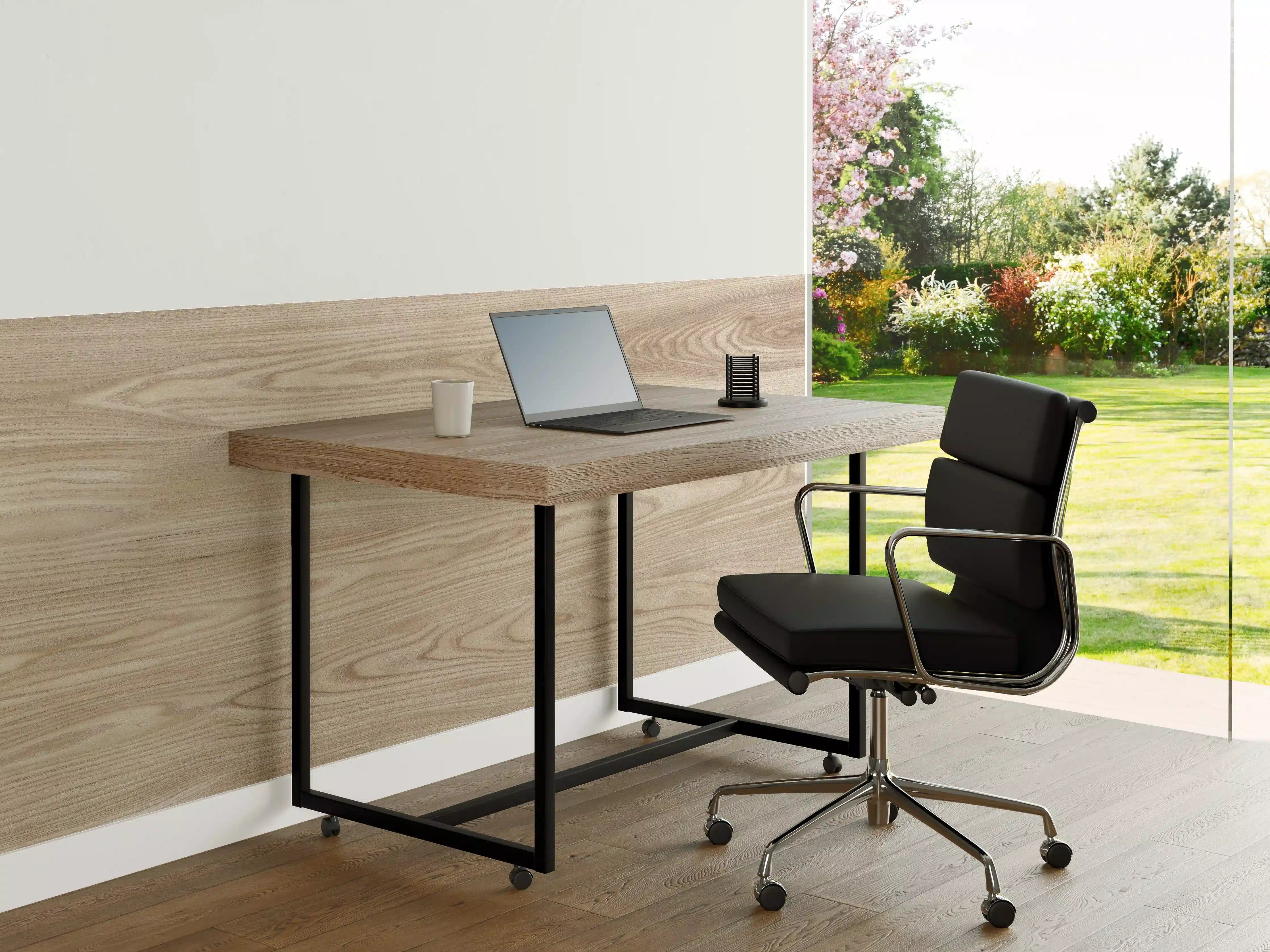 Büro Wandgestaltung - schlichtes Holzmuster