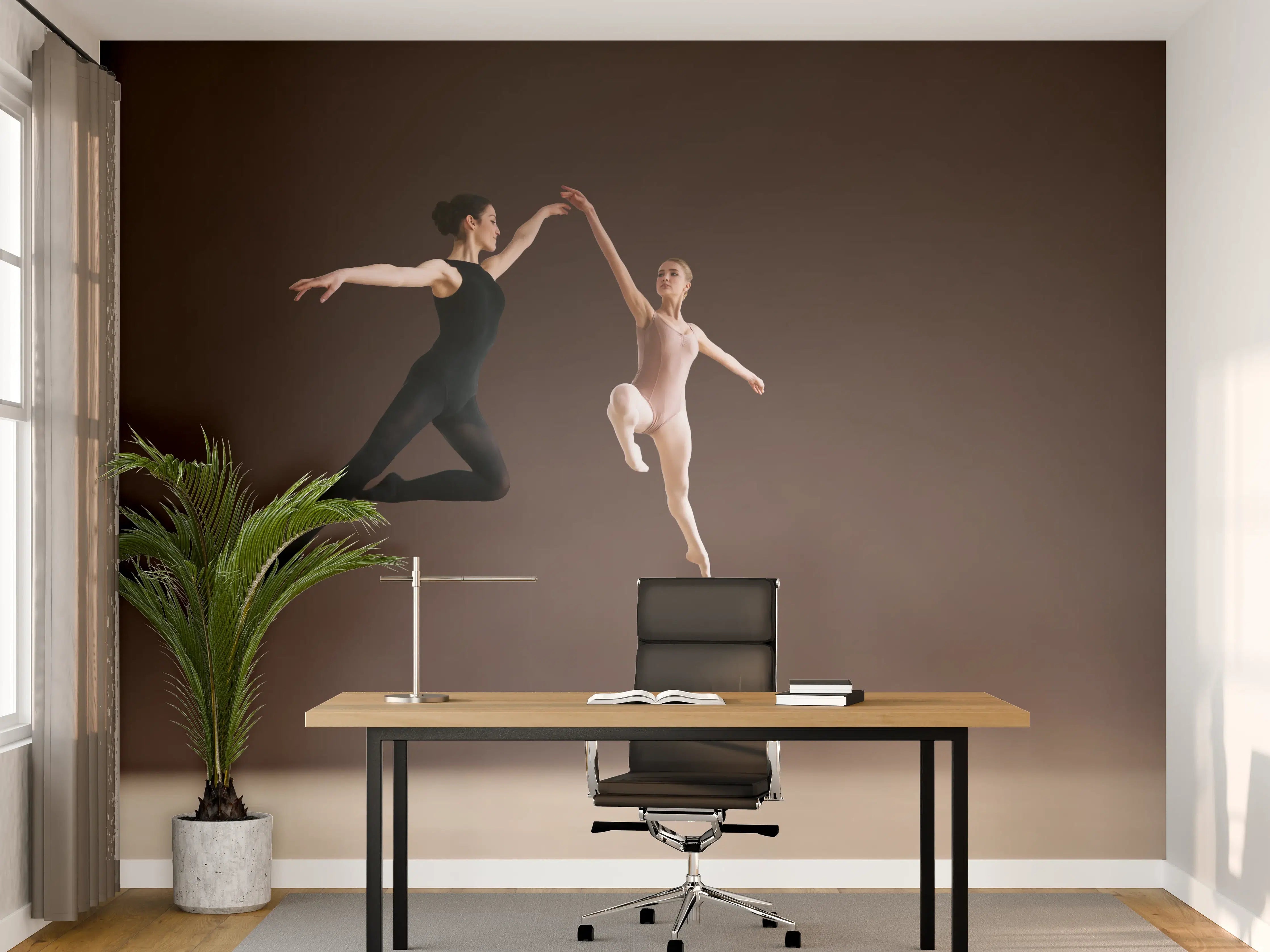 Büro Wandgestaltung - zwei Balletttänzerinnen hoch in der Luft
